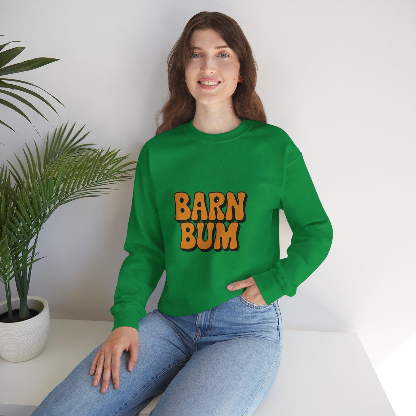 Barn Bum Sweatshirt, Farm Crewneck Jumper, Country Barnyard Sweater, Rural Lifestyle Pullover, Cozy Sweatshirt for Barn Lovers, Gifts for