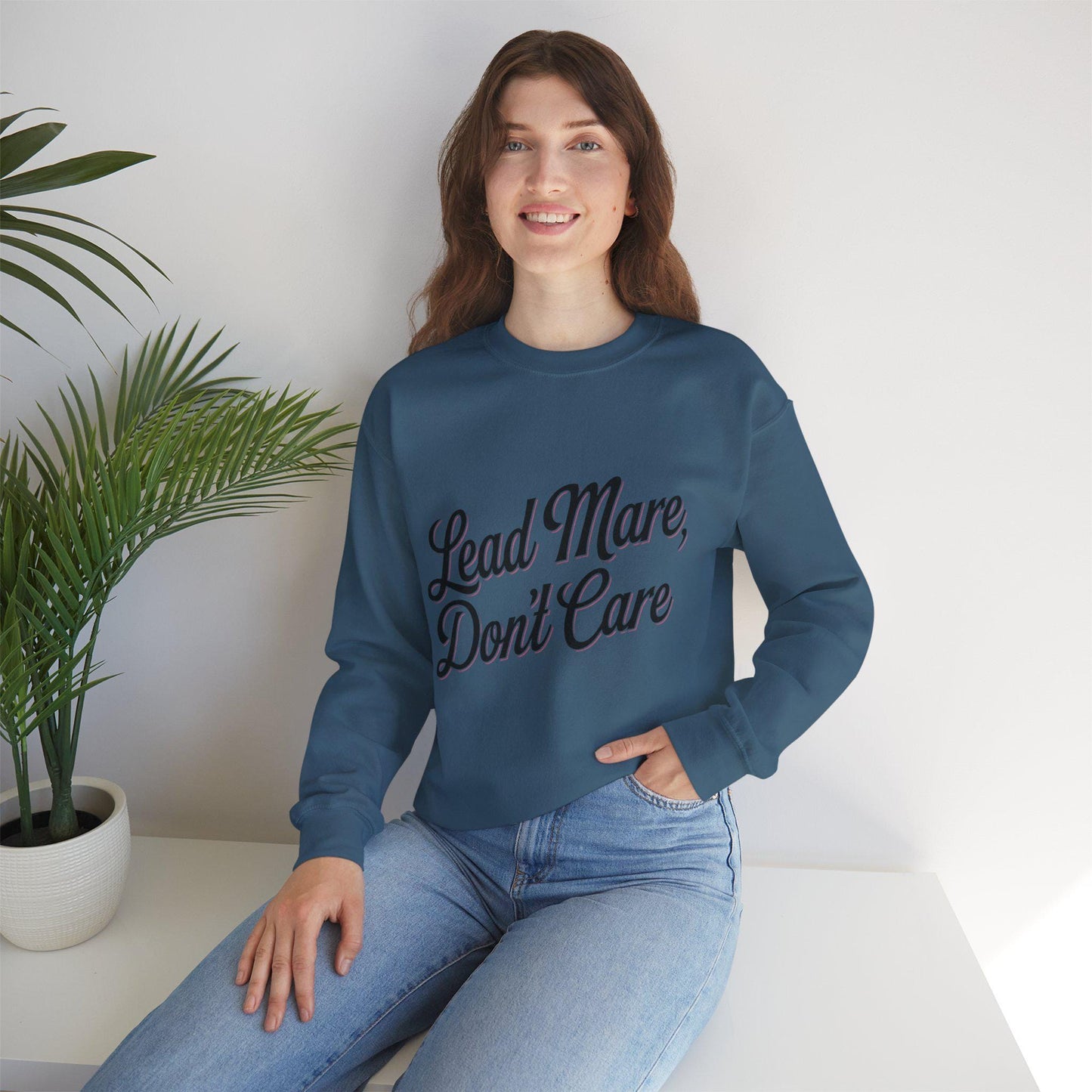 Lead Mare Don't Care Heavy Blend™ Crewneck Sweatshirt