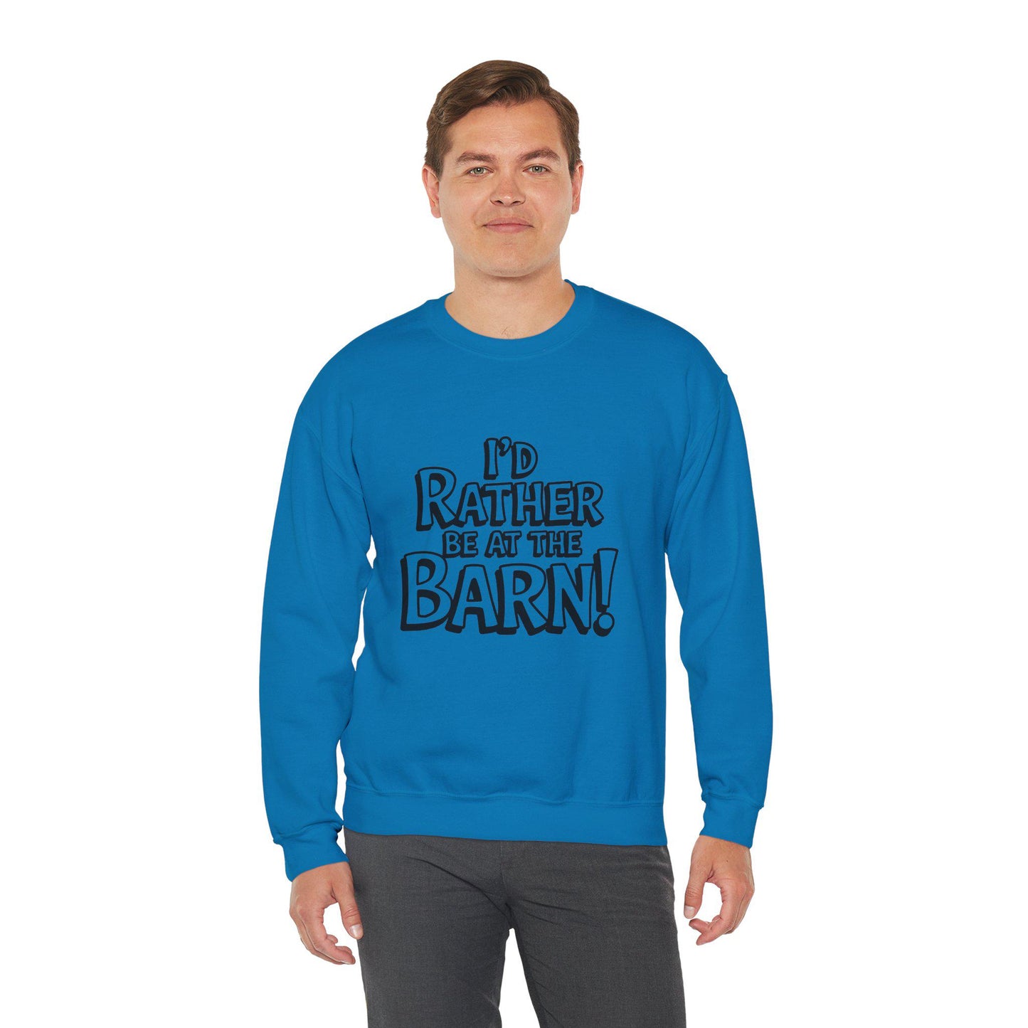 I'd rather be at the barn Heavy Blend™ Crewneck Sweatshirt