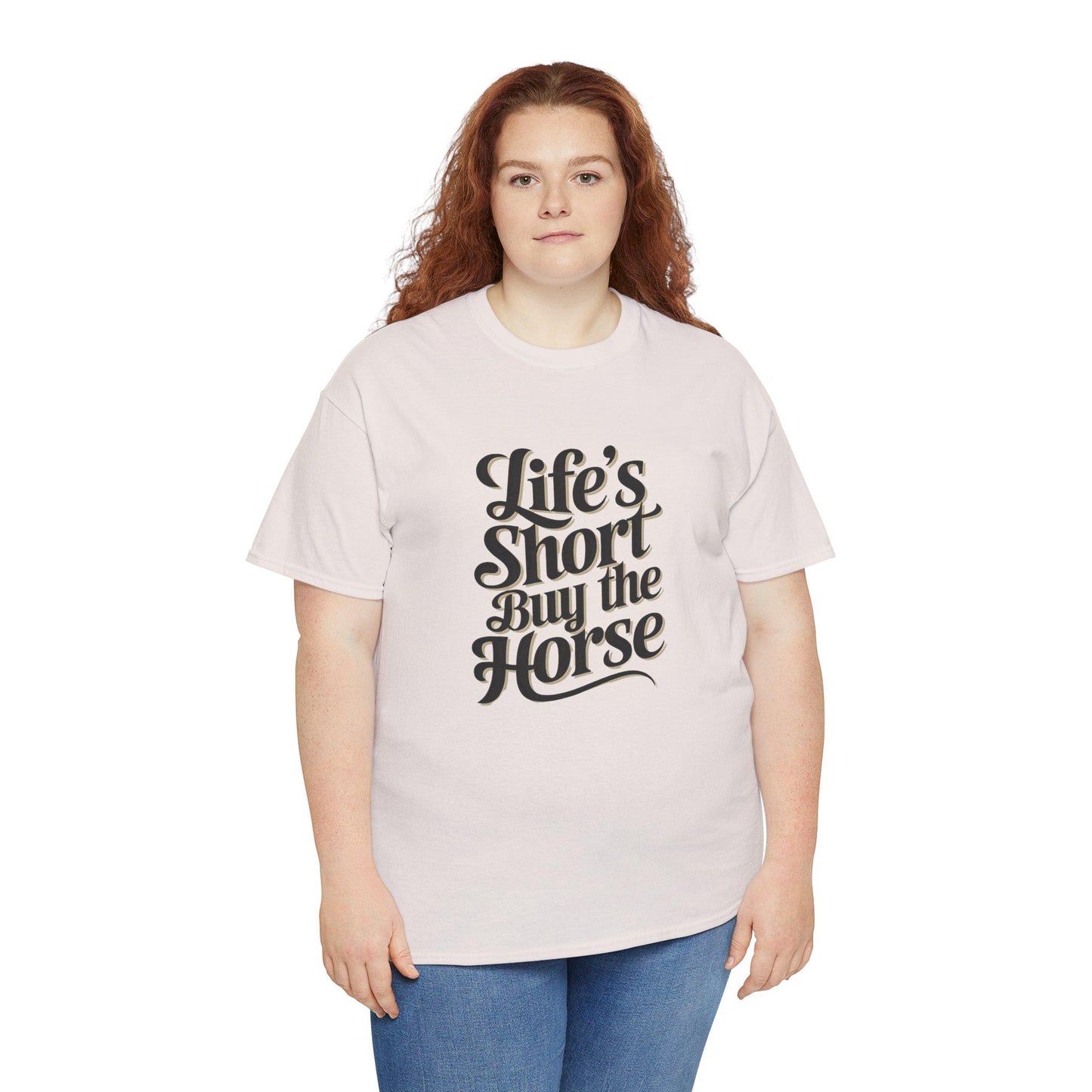 Equestrian Tee, Horse Lover T-Shirt, Funny Graphic Shirt, Life's Short Buy The Horse, Equestrian Gift, Animal Print Tee