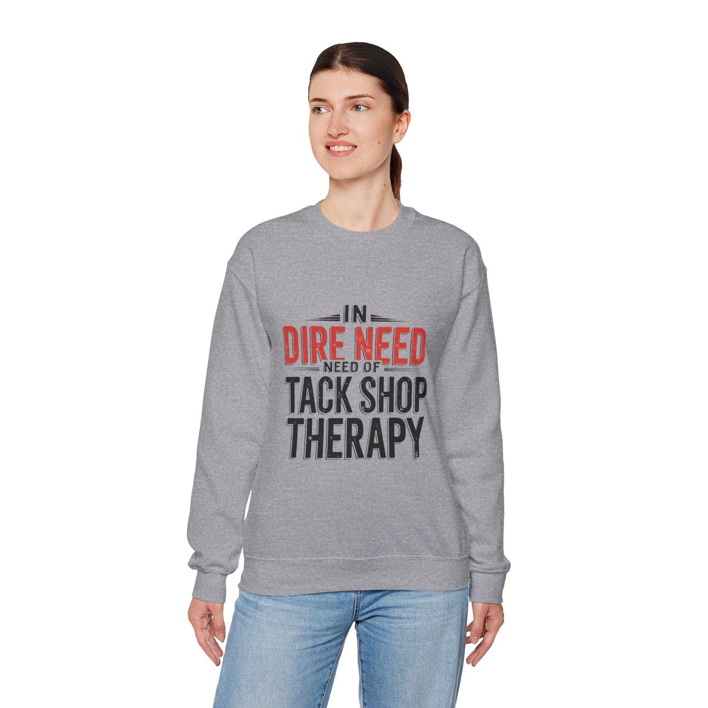 In Dire Need of Tack Shop Therapy Heavy Blend™ Crewneck Sweatshirt