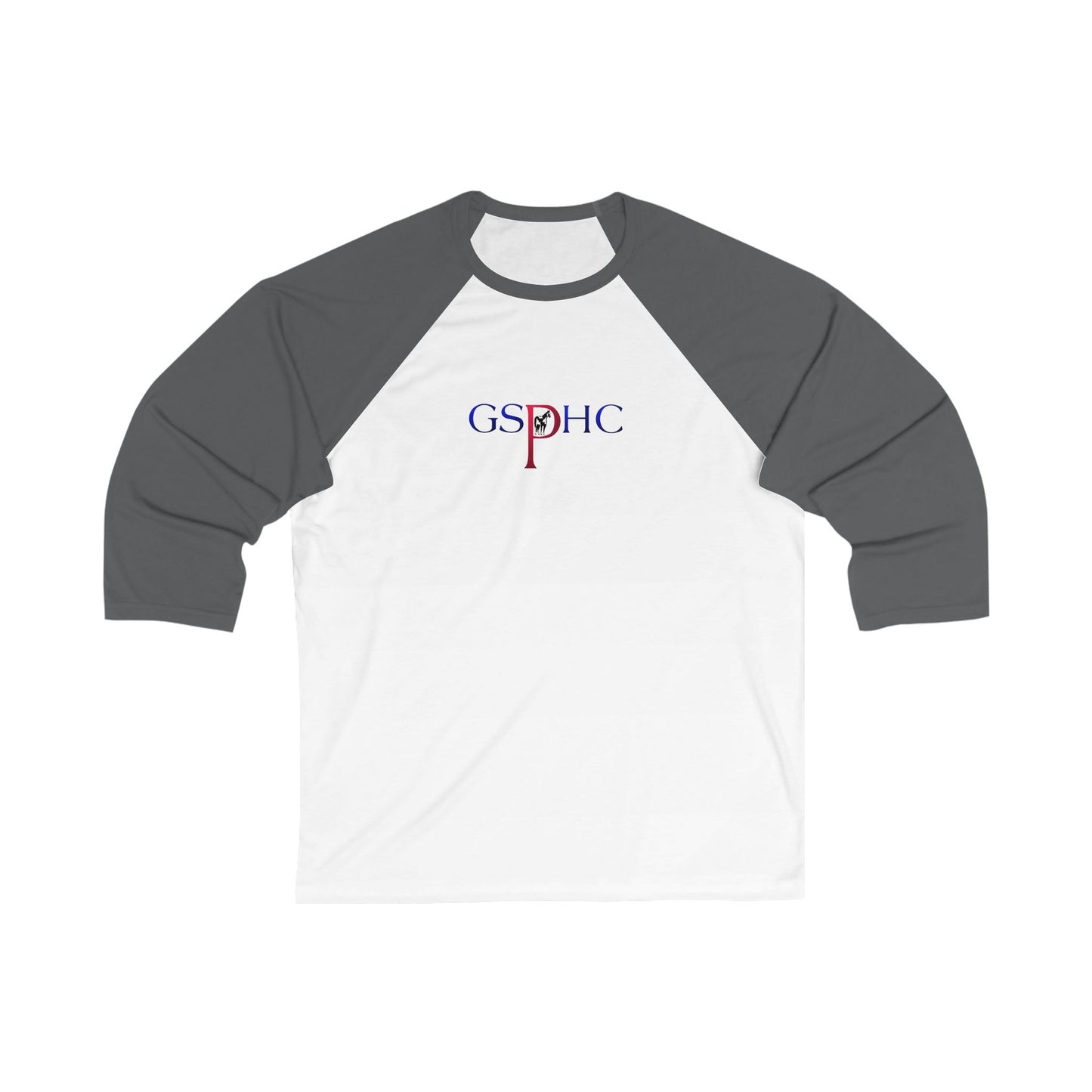 Unisex 3/4 Sleeve Baseball Tee - GSPHC Design for Horse Enthusiasts
