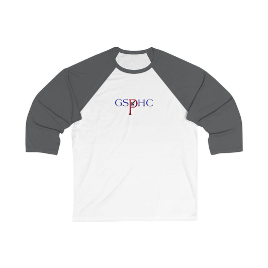 Unisex 3/4 Sleeve Baseball Tee - GSPHC Design for Horse Enthusiasts
