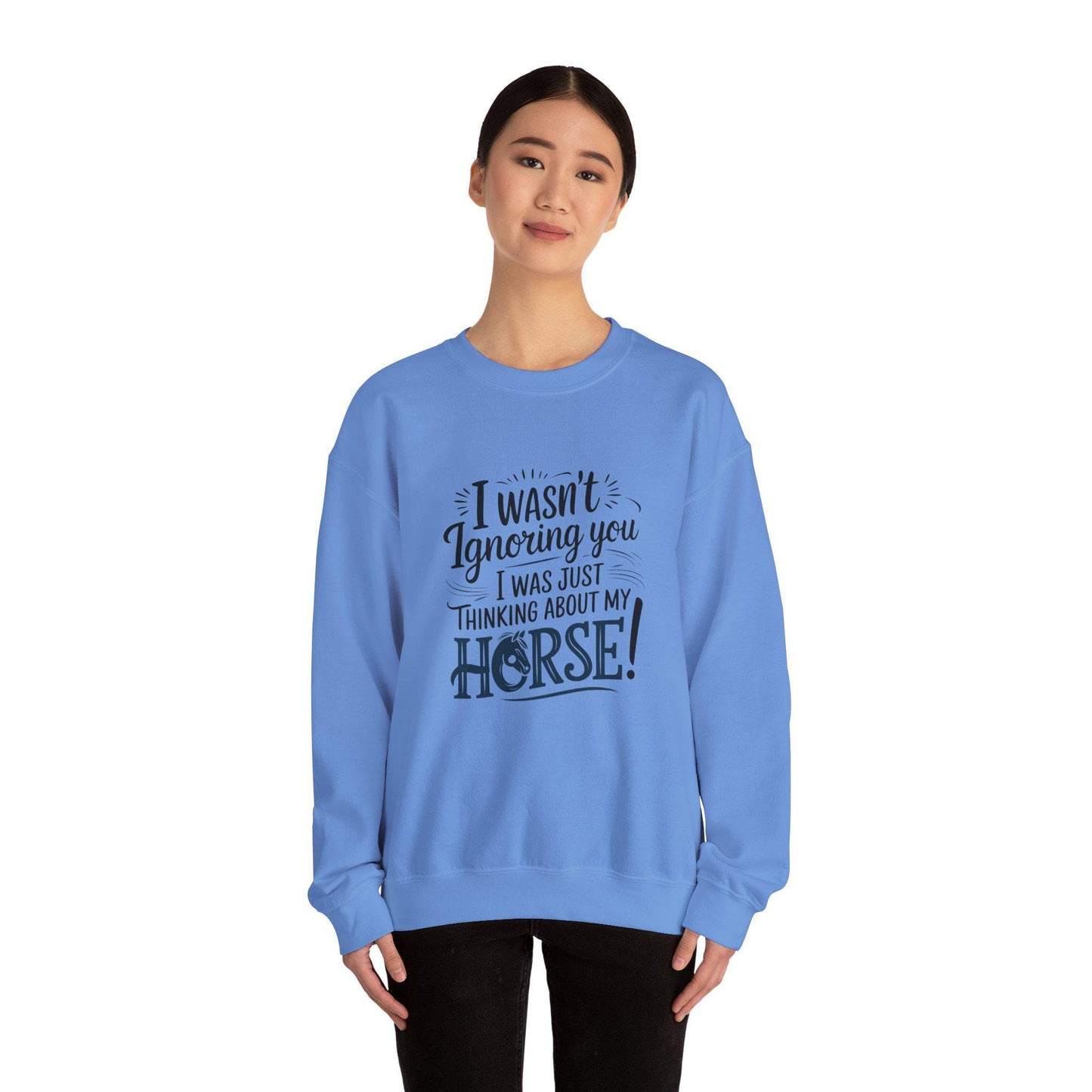Thinking about my horse Heavy Blend™ Crewneck Sweatshirt