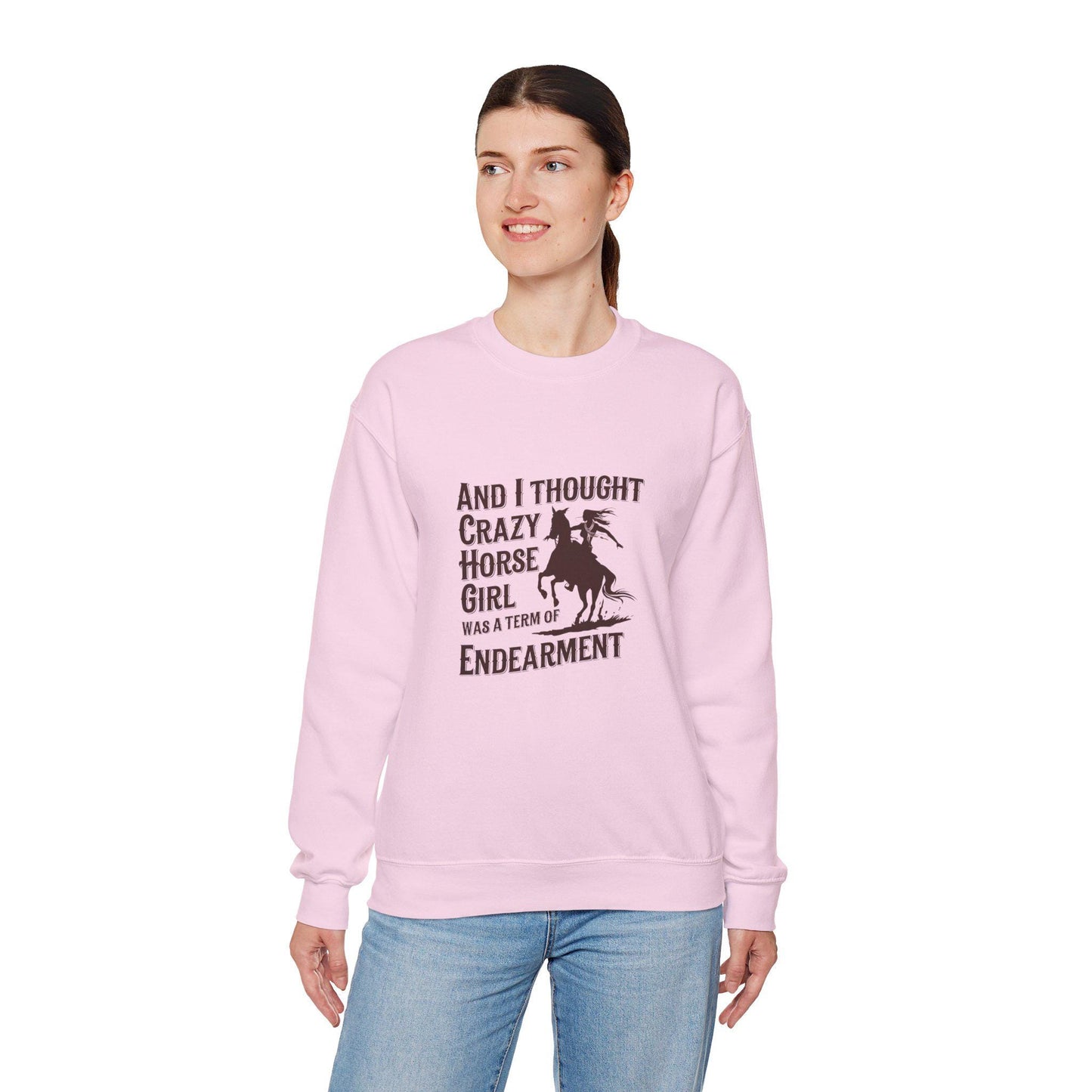 Crazy Horse Girl Sweatshirt, equestrian, dressage, eventing, jumping, hunter, western, ranch, barn, trainer gift