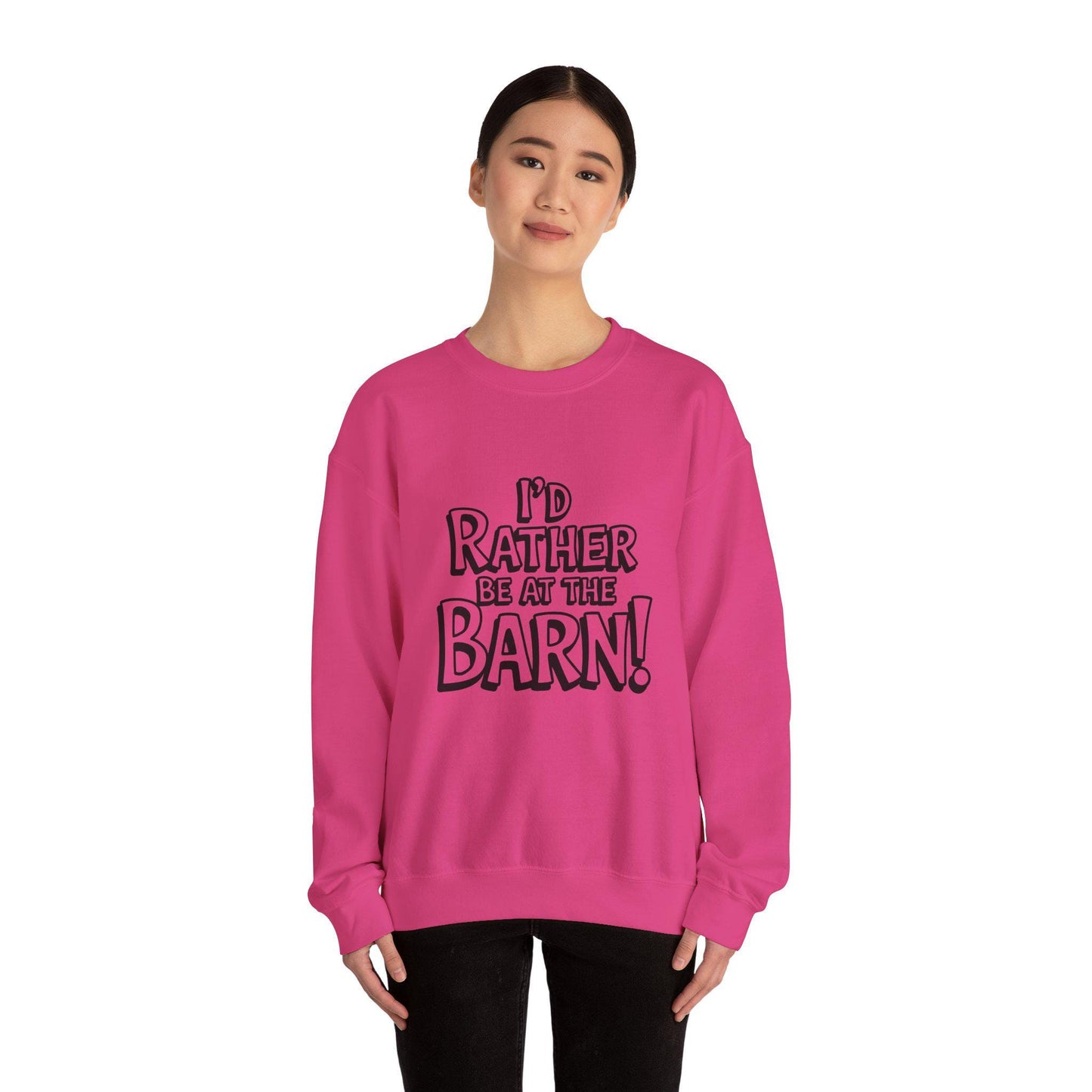 I'd rather be at the barn Heavy Blend™ Crewneck Sweatshirt