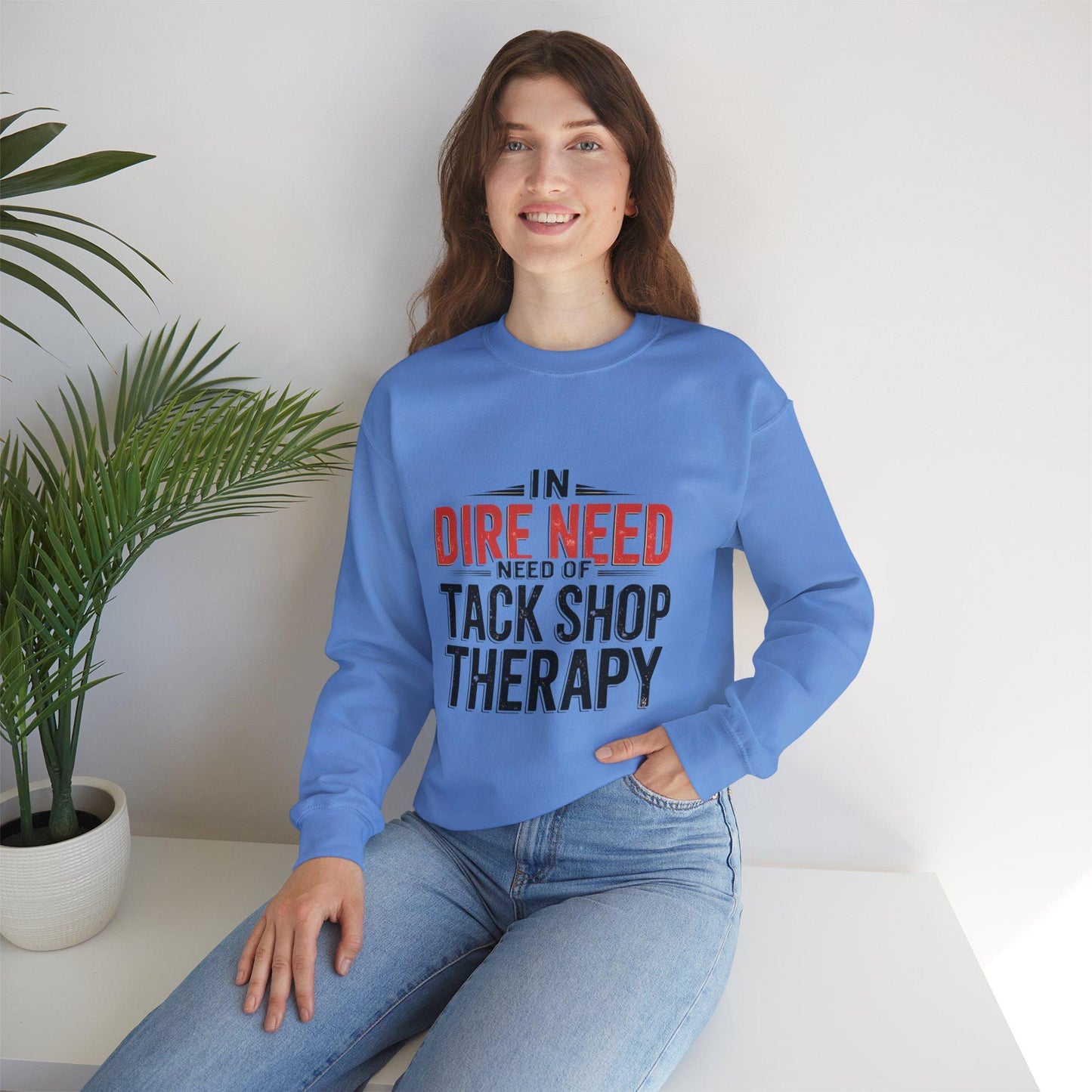 In Dire Need of Tack Shop Therapy Heavy Blend™ Crewneck Sweatshirt