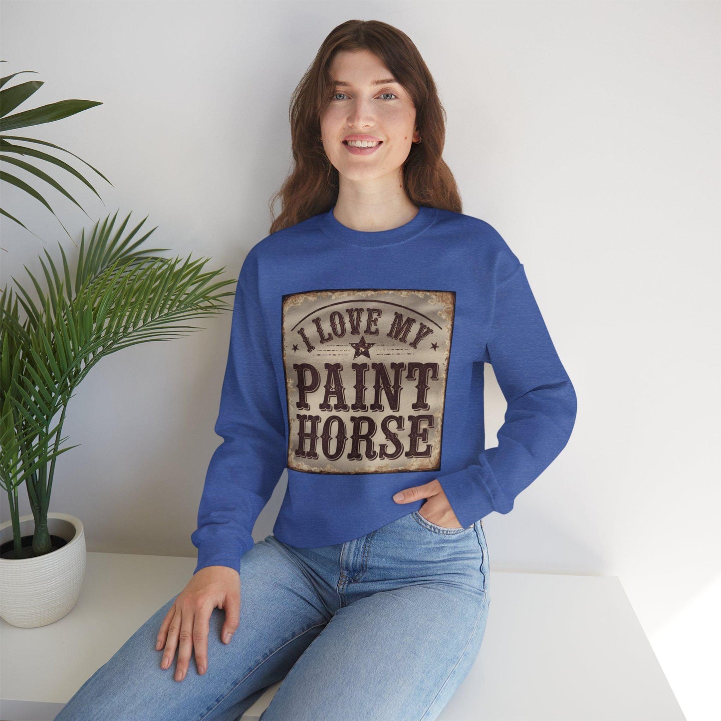 I Love My Paint Horse Heavy Blend™ Crewneck Sweatshirt