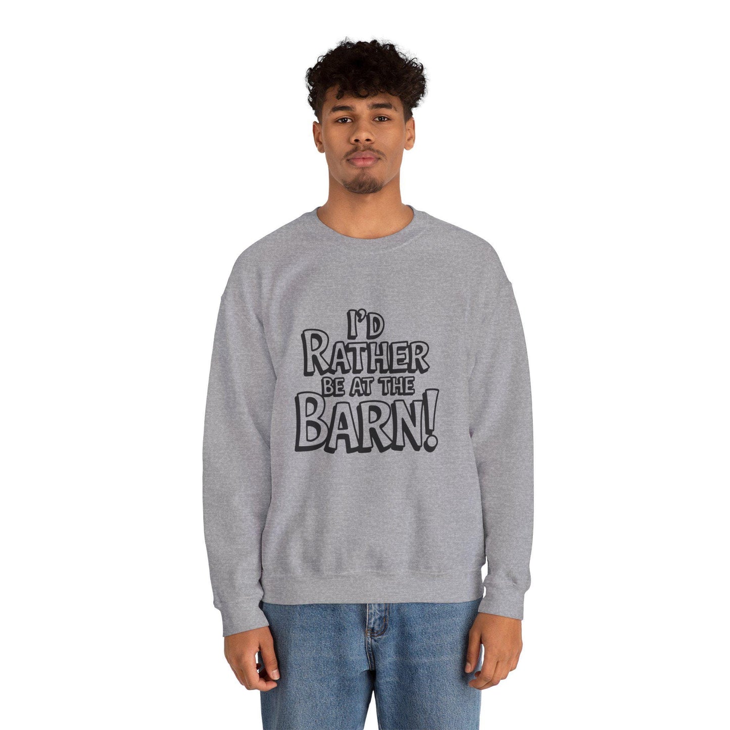 I'd rather be at the barn Heavy Blend™ Crewneck Sweatshirt