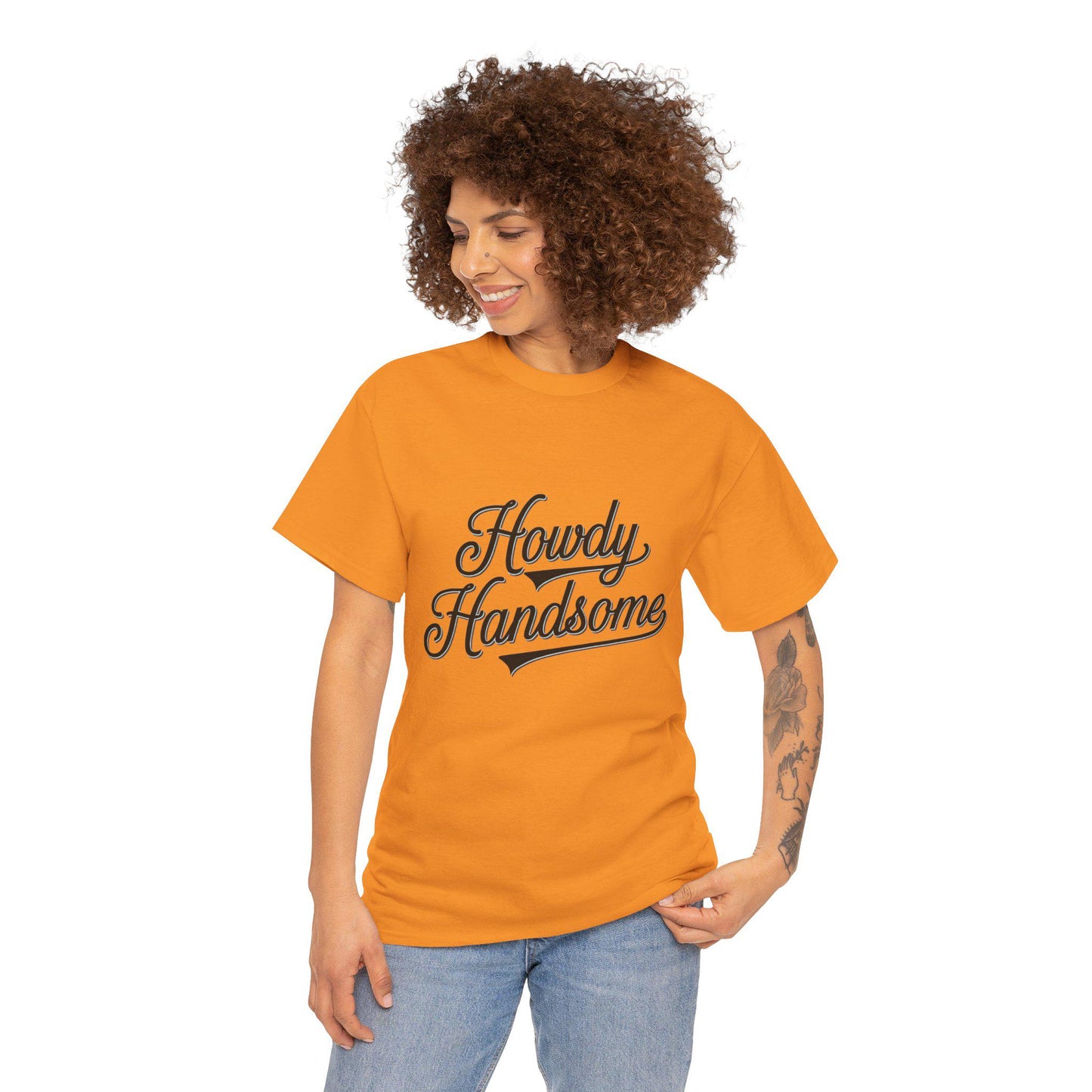 Howdy Handsome Unisex Tee Shirt, Cowboy Western Style Graphic Tshirt, Country Music Concert Outfit, Vintage Rodeo Apparel, Southern Charm