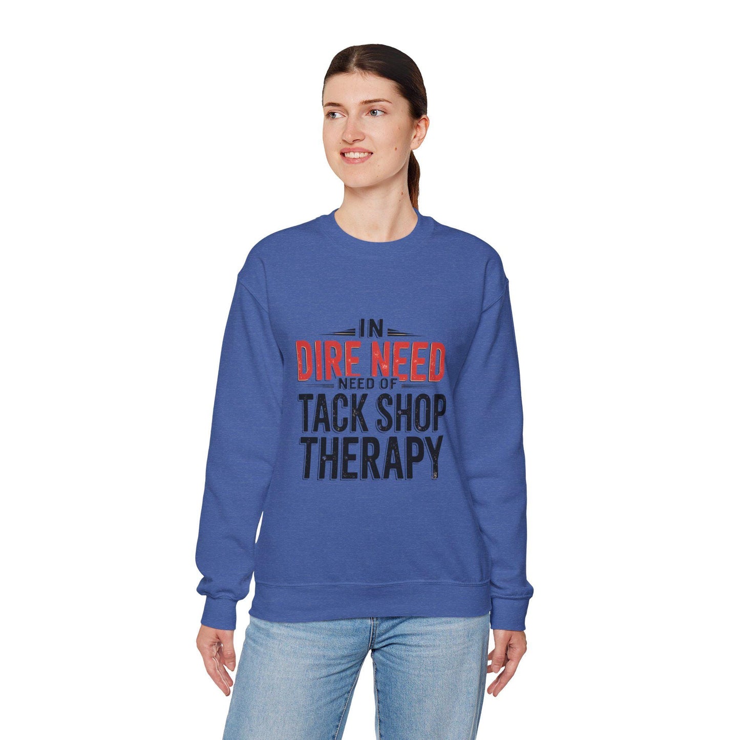 In Dire Need of Tack Shop Therapy Heavy Blend™ Crewneck Sweatshirt