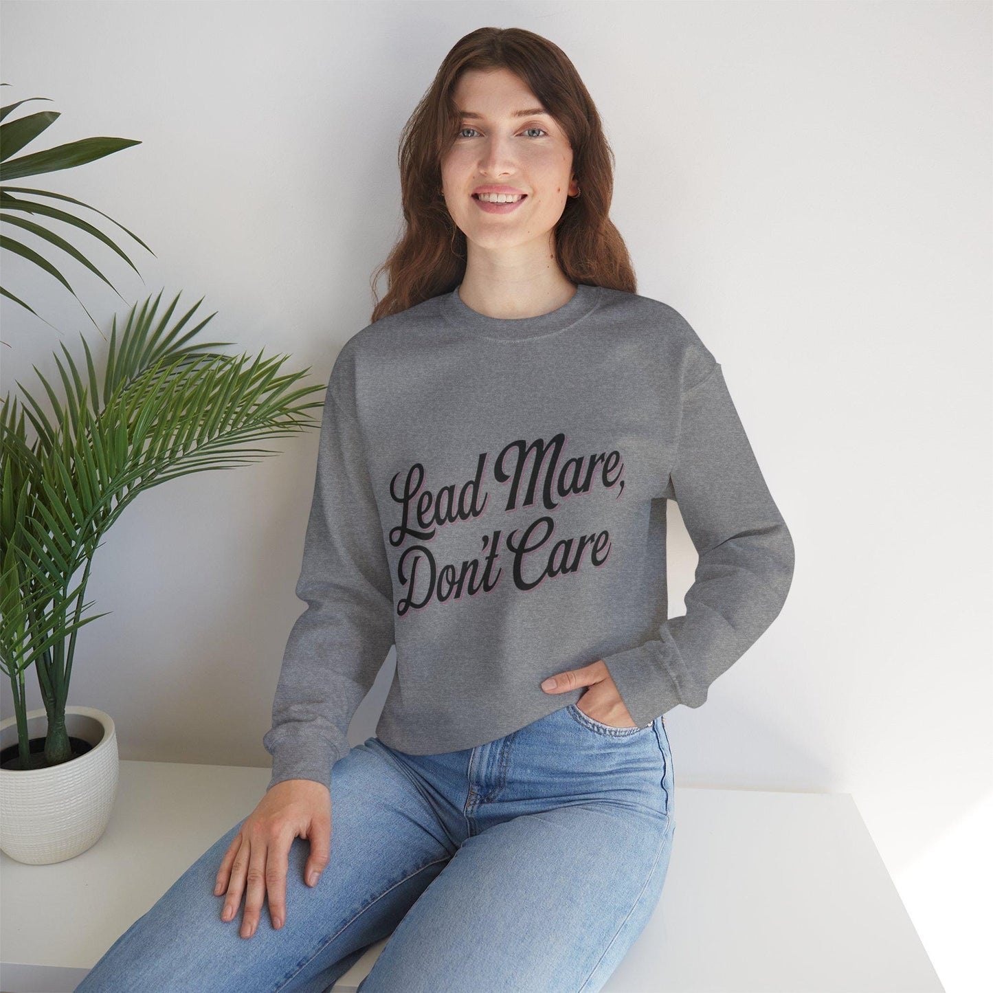 Lead Mare Don't Care Heavy Blend™ Crewneck Sweatshirt
