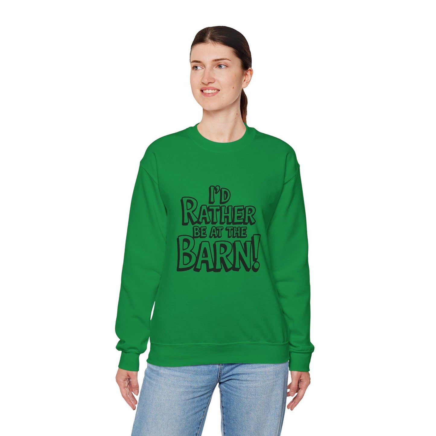 I'd rather be at the barn Heavy Blend™ Crewneck Sweatshirt