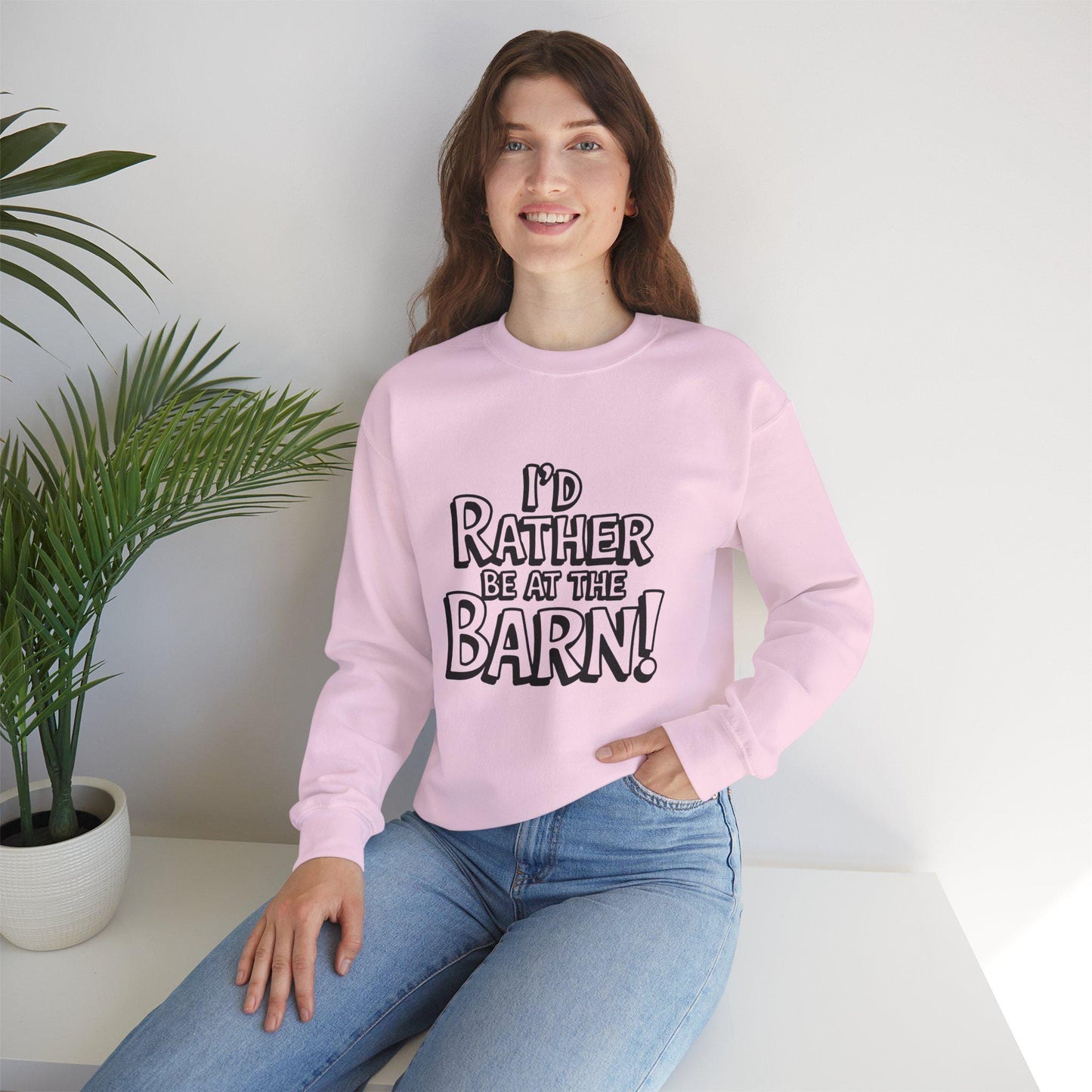 I'd rather be at the barn Heavy Blend™ Crewneck Sweatshirt