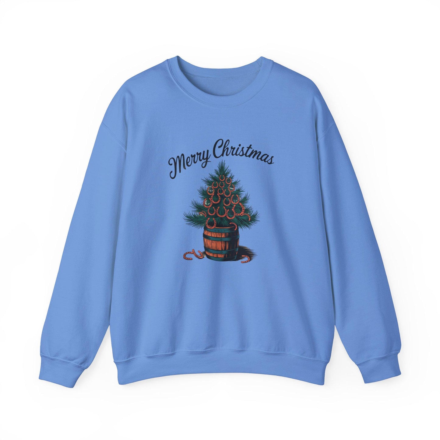 Merry Christmas Horse Shoe tree Heavy Blend™ Crewneck Sweatshirt