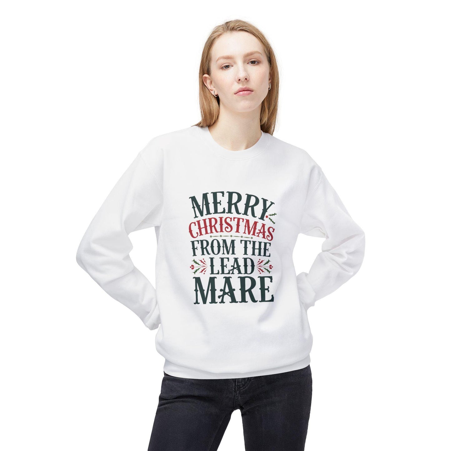 Merry Christmas from the Lead Mare Midweight Fleece Crewneck Sweatshirt