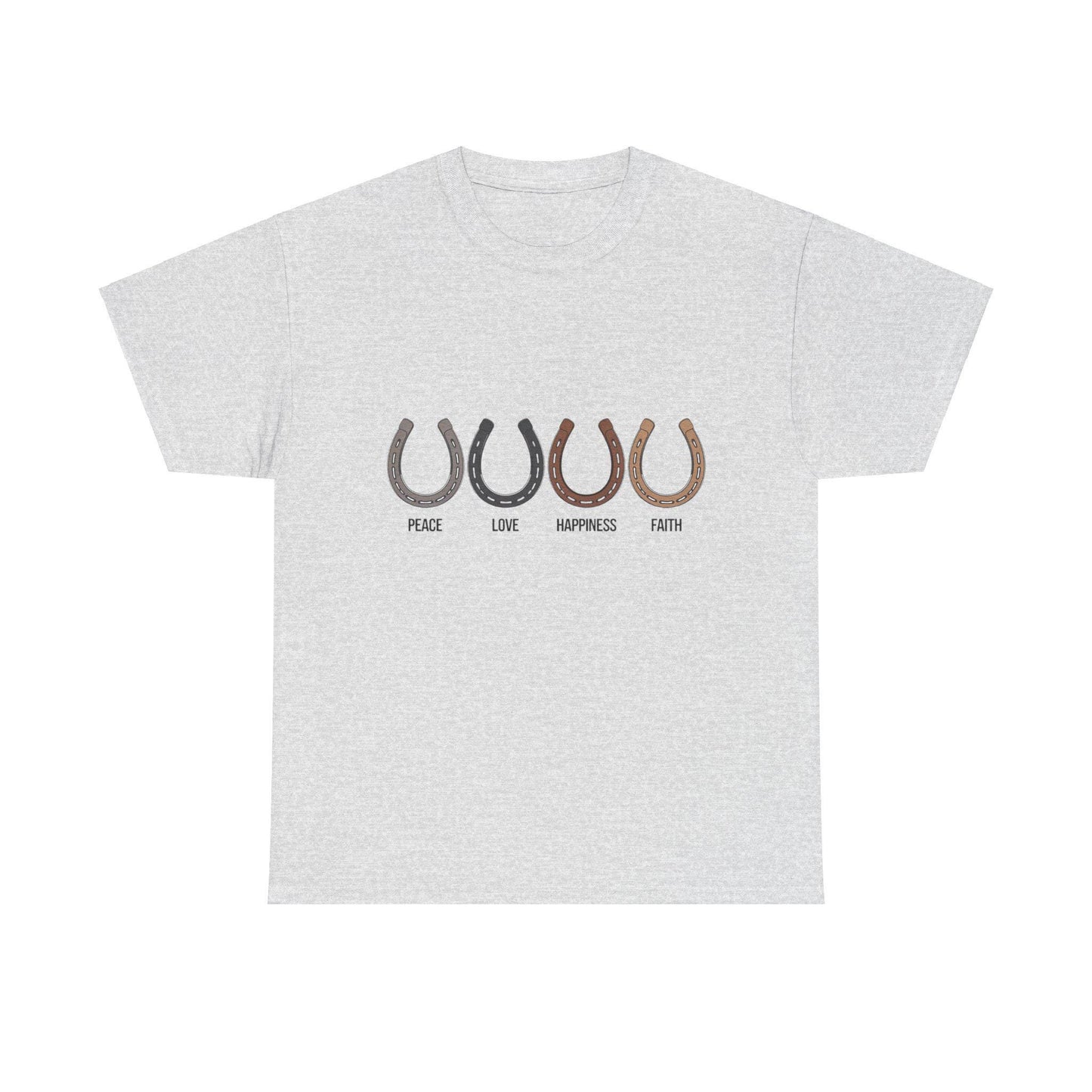 Peace Love Happiness Faith Unisex Heavy Cotton Tee