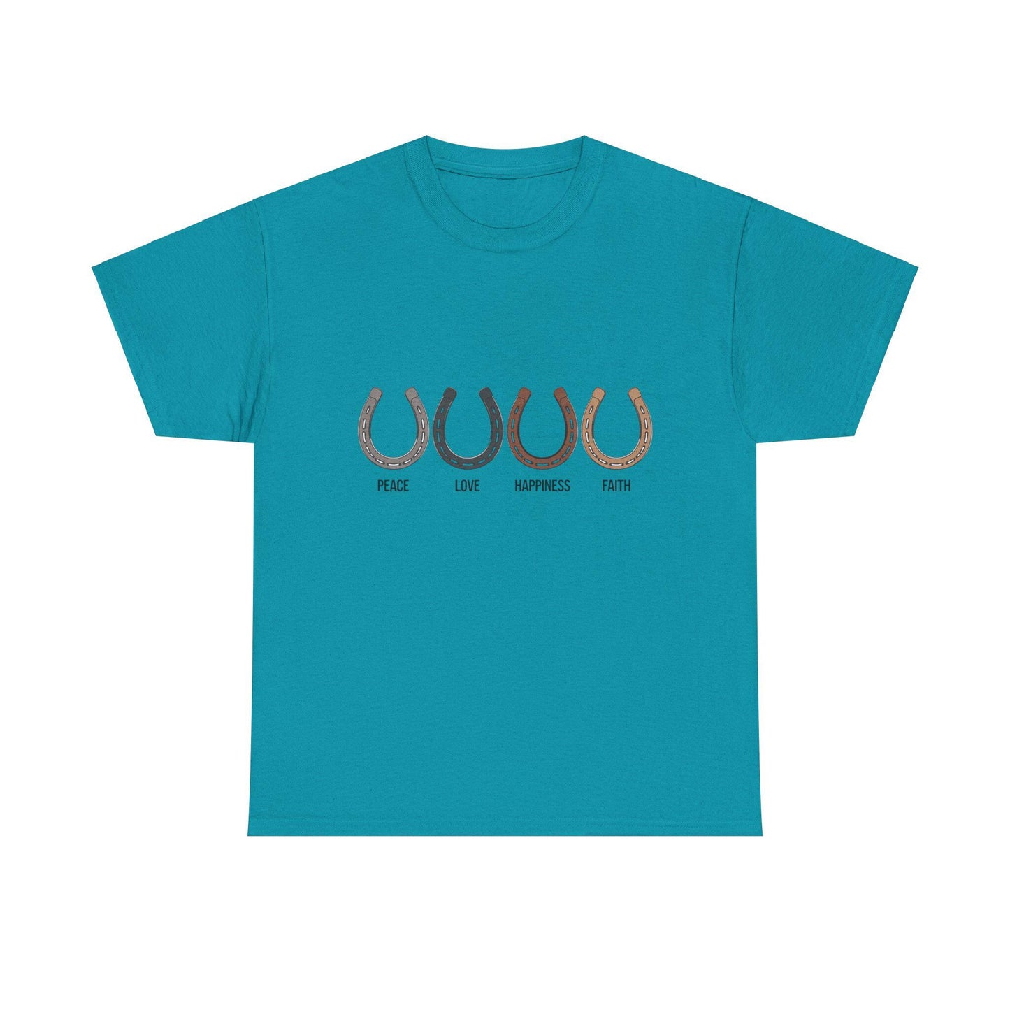 Peace Love Happiness Faith Unisex Heavy Cotton Tee