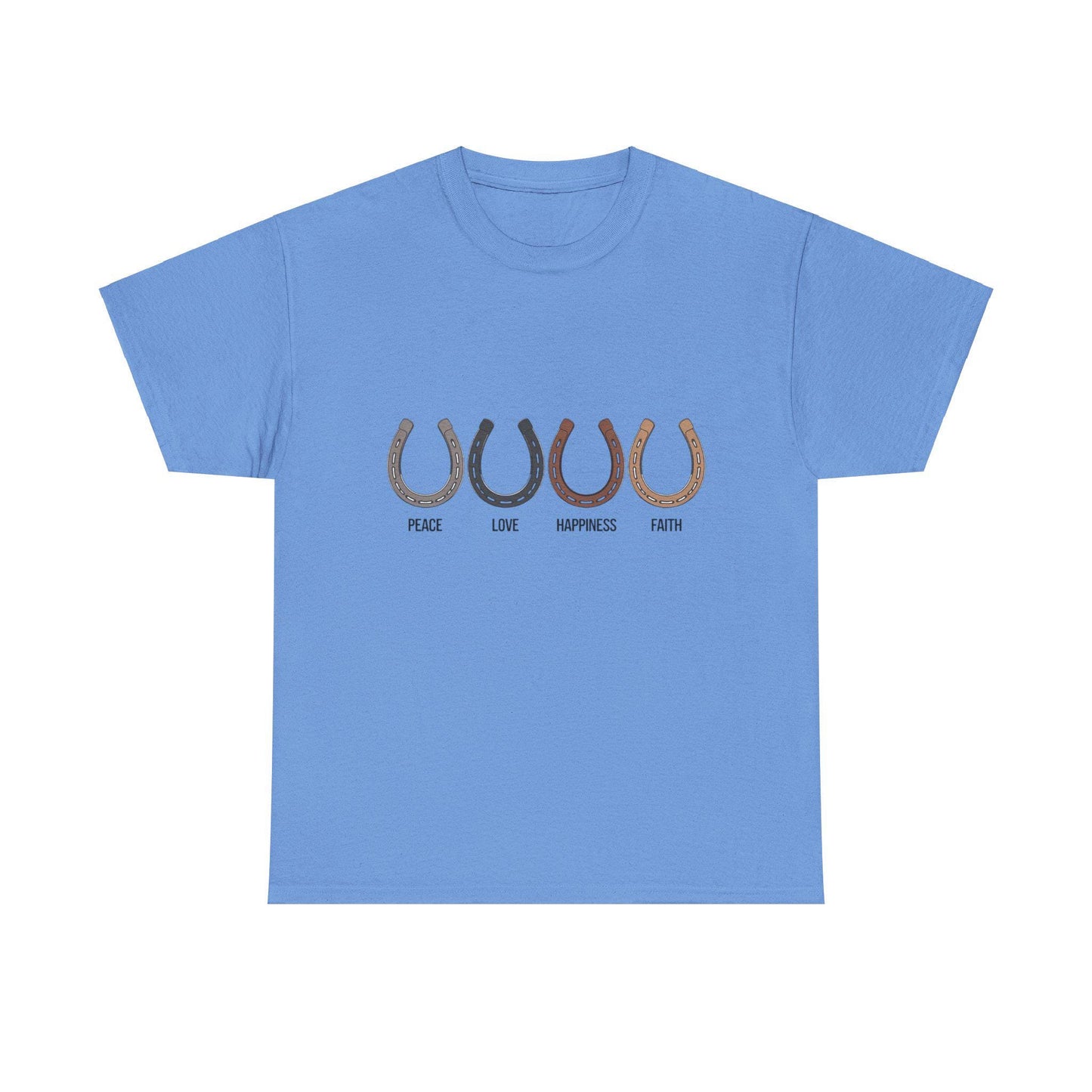 Peace Love Happiness Faith Unisex Heavy Cotton Tee
