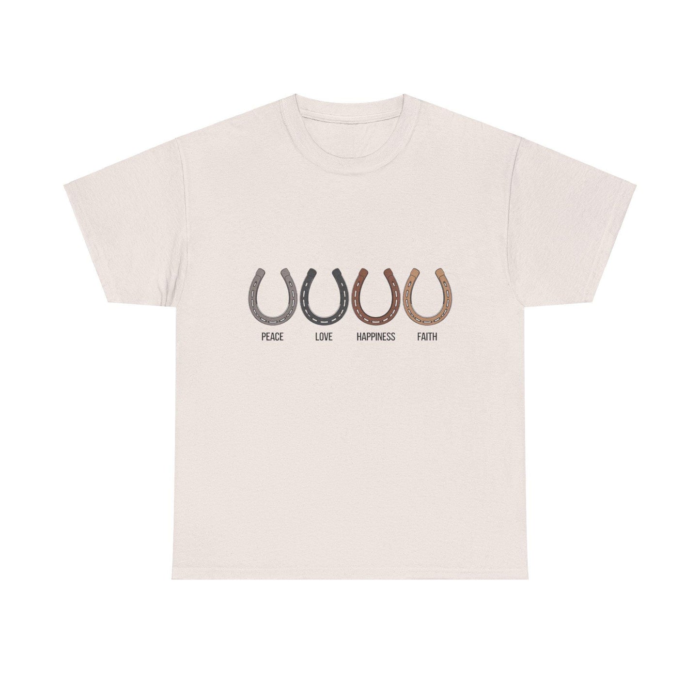 Peace Love Happiness Faith Unisex Heavy Cotton Tee