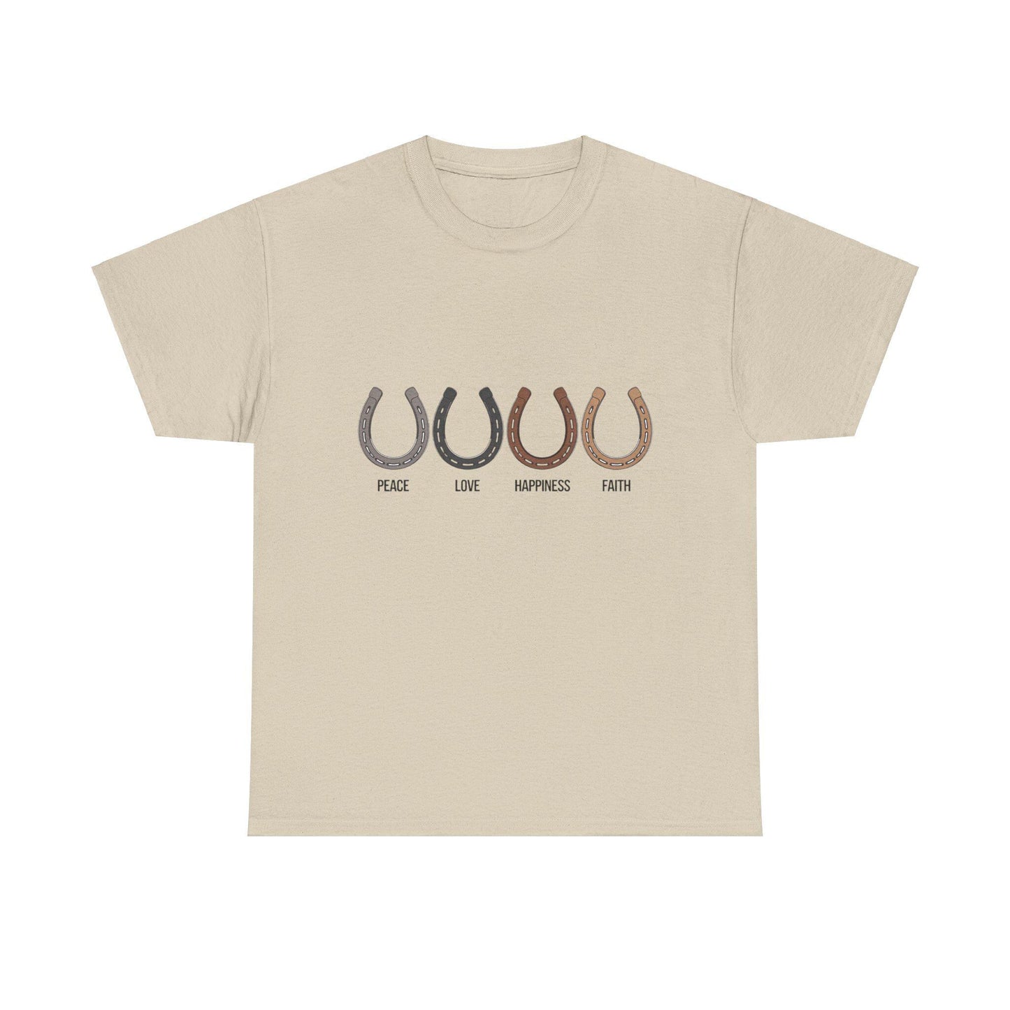 Peace Love Happiness Faith Unisex Heavy Cotton Tee