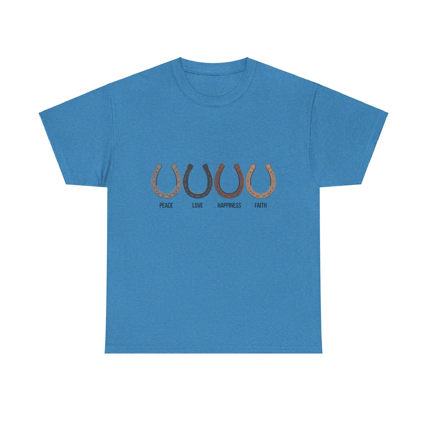 Peace Love Happiness Faith Unisex Heavy Cotton Tee