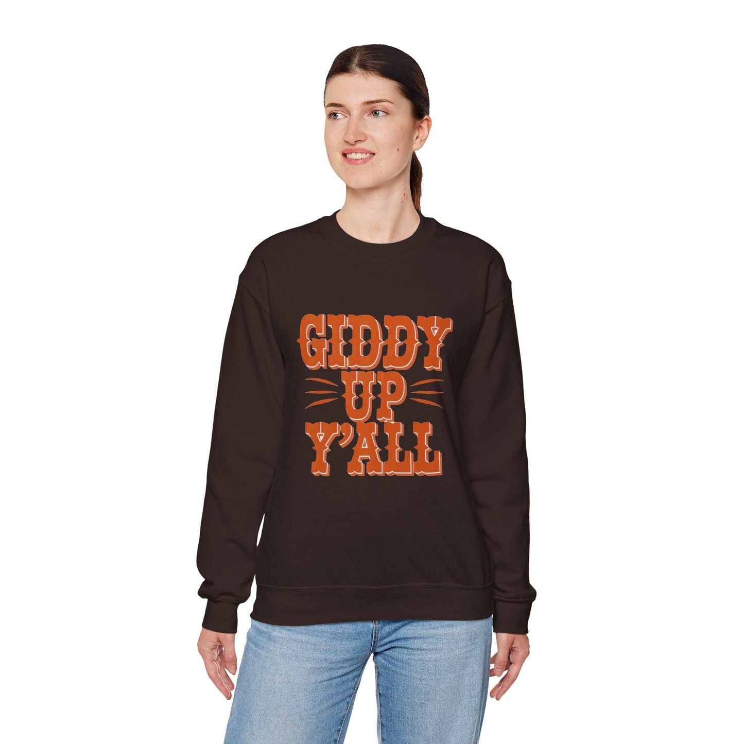 Western Vibes Crewneck Sweatshirt, Cowboy Ranch Wear, Horse Lover Gift, Southern Rodeo Apparel, Giddy Up Y'all Sweatshirt