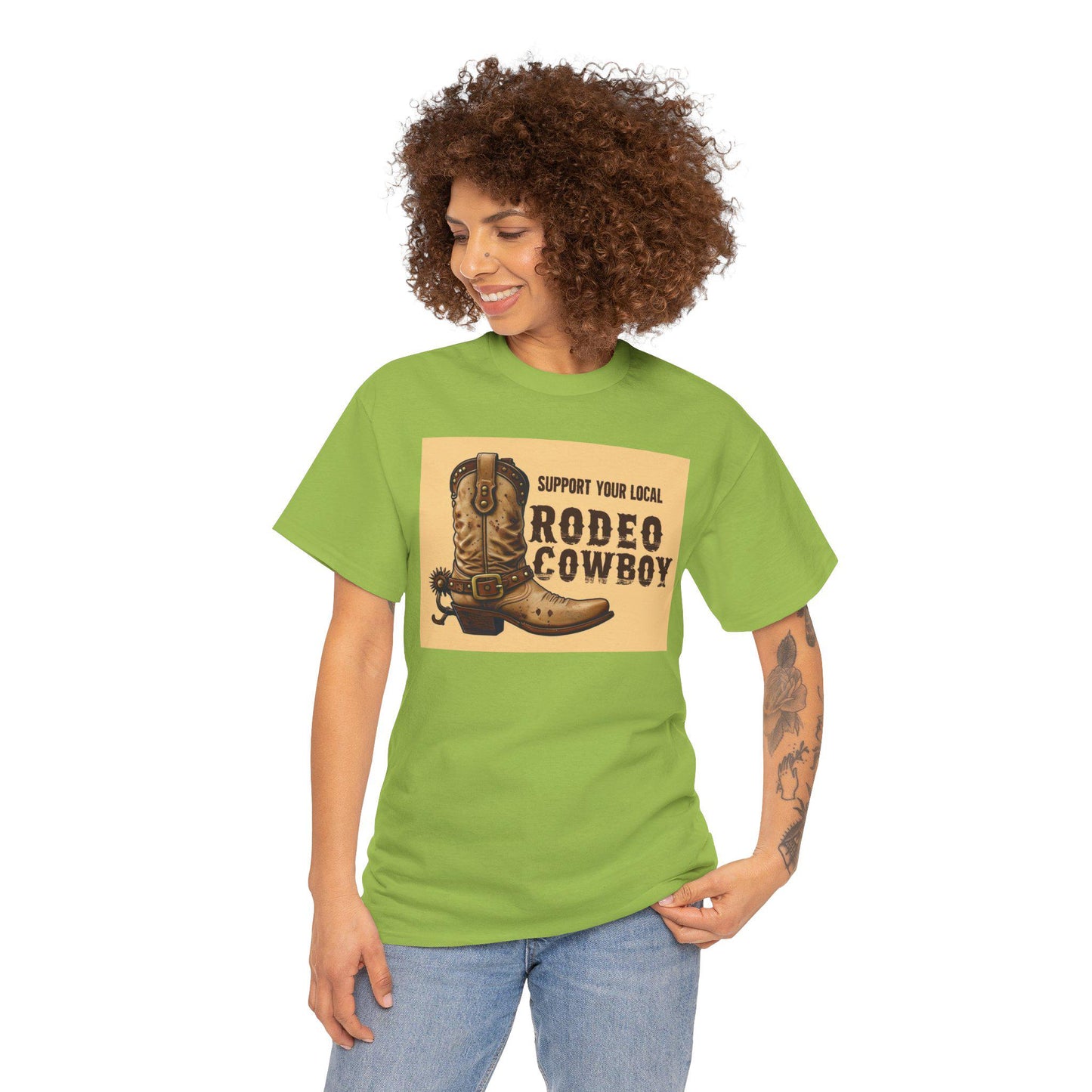 Rodeo Cowboy Tee, Horse Lover Shirt, Western Style Top, Unisex Graphic Tee, Support Local Rodeo, Cowboy Fan Gift, Rodeo Apparel