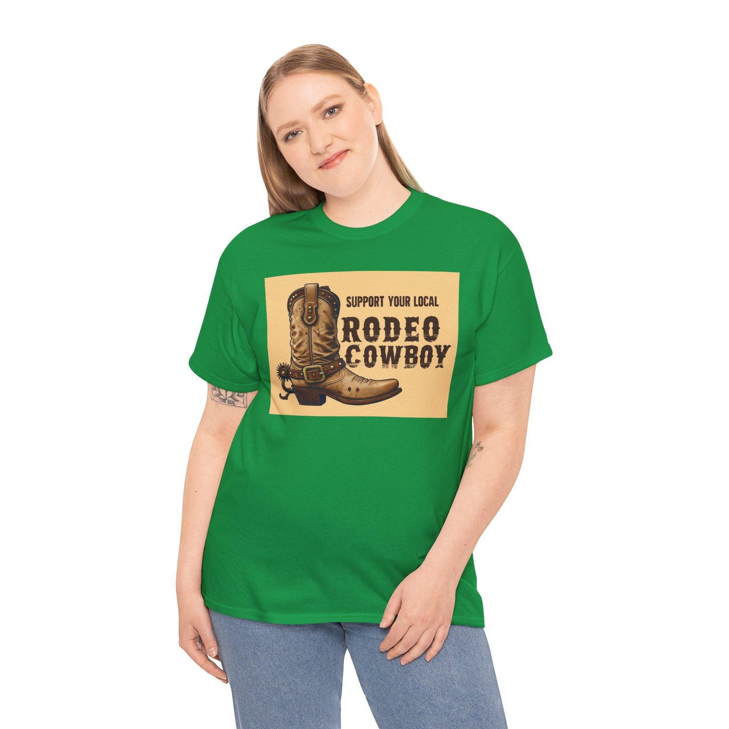 Rodeo Cowboy Tee, Horse Lover Shirt, Western Style Top, Unisex Graphic Tee, Support Local Rodeo, Cowboy Fan Gift, Rodeo Apparel