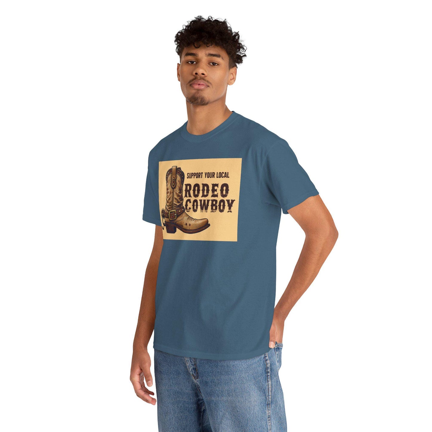 Rodeo Cowboy Tee, Horse Lover Shirt, Western Style Top, Unisex Graphic Tee, Support Local Rodeo, Cowboy Fan Gift, Rodeo Apparel