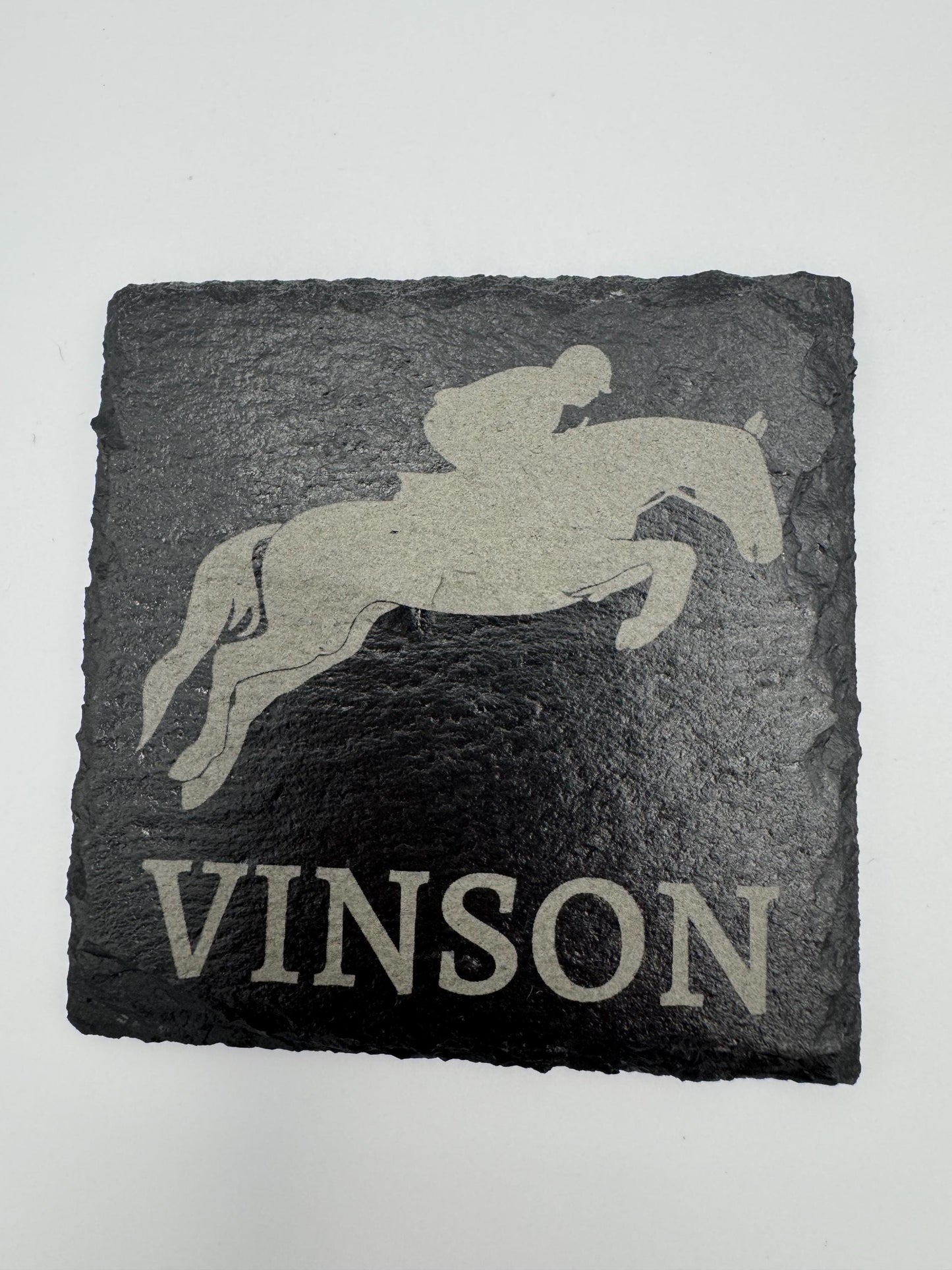Customizable Slate 4” Drink Coasters with Holder Drink Coasters Horse Themed Drink Coasters Slate Coaster Rock Coaster