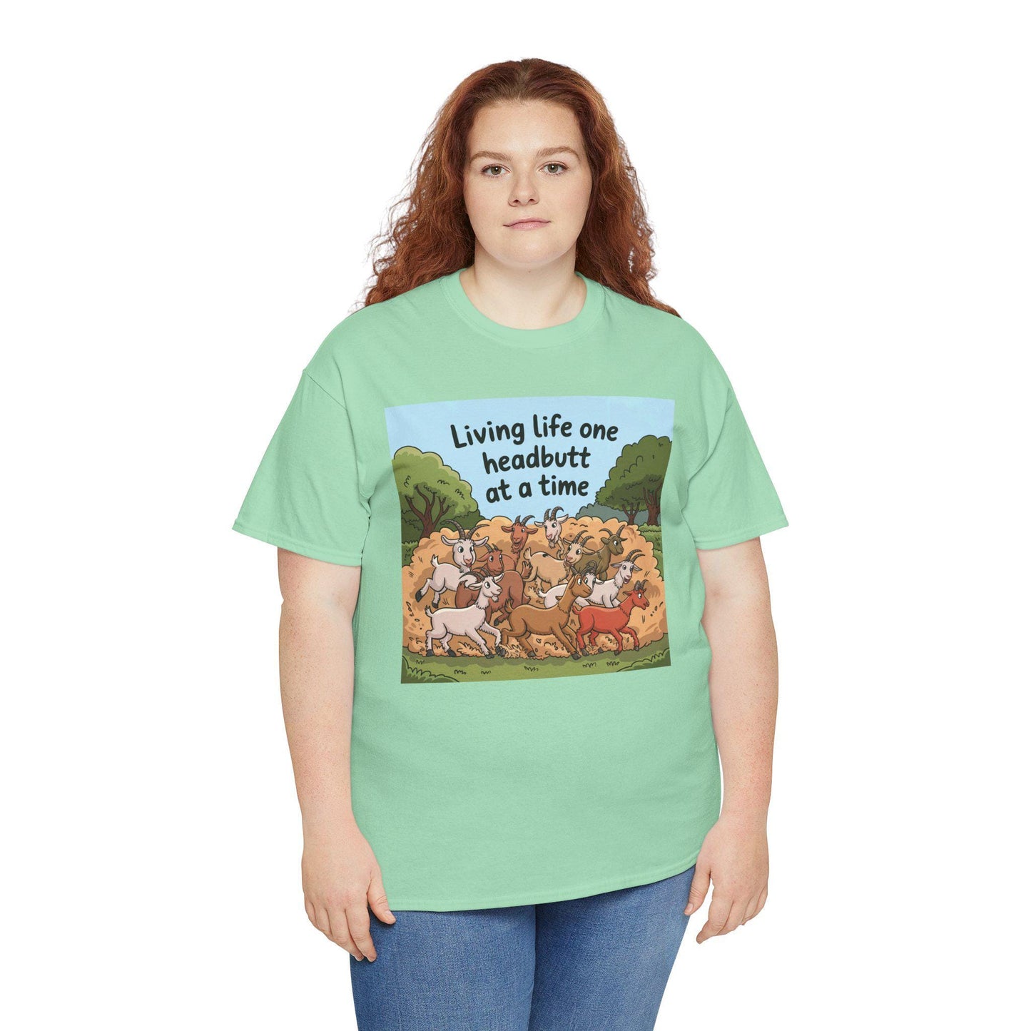 Living life one headbutt at a time Heavy Cotton Tee