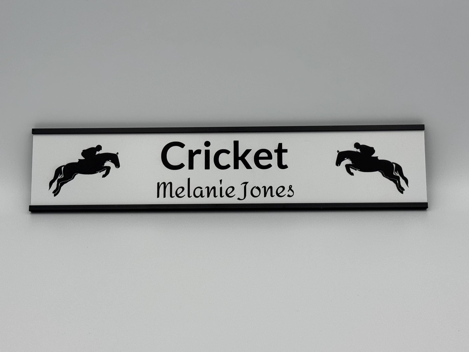 Custom Horse Stall Plate Sign Plastic Sign 2" x 10"