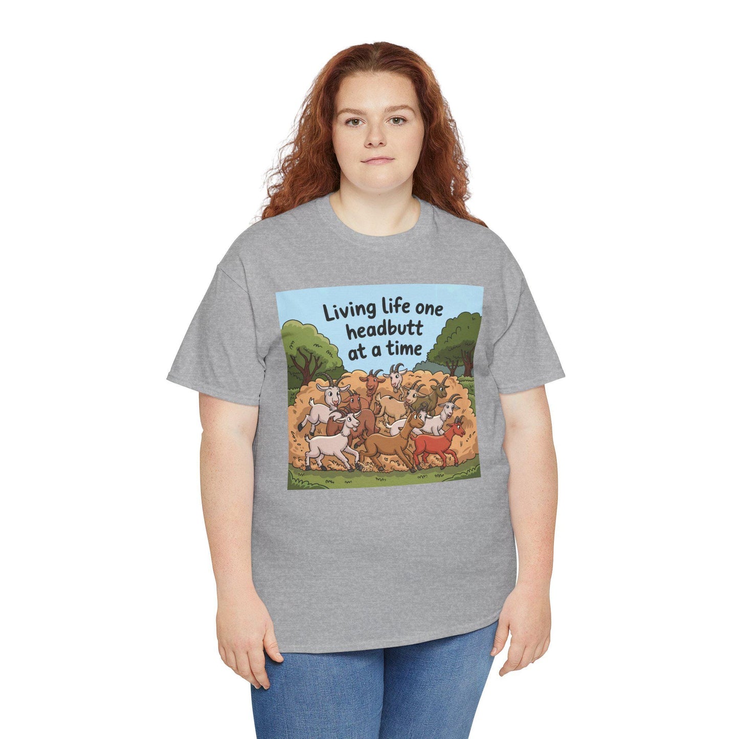 Living life one headbutt at a time Heavy Cotton Tee