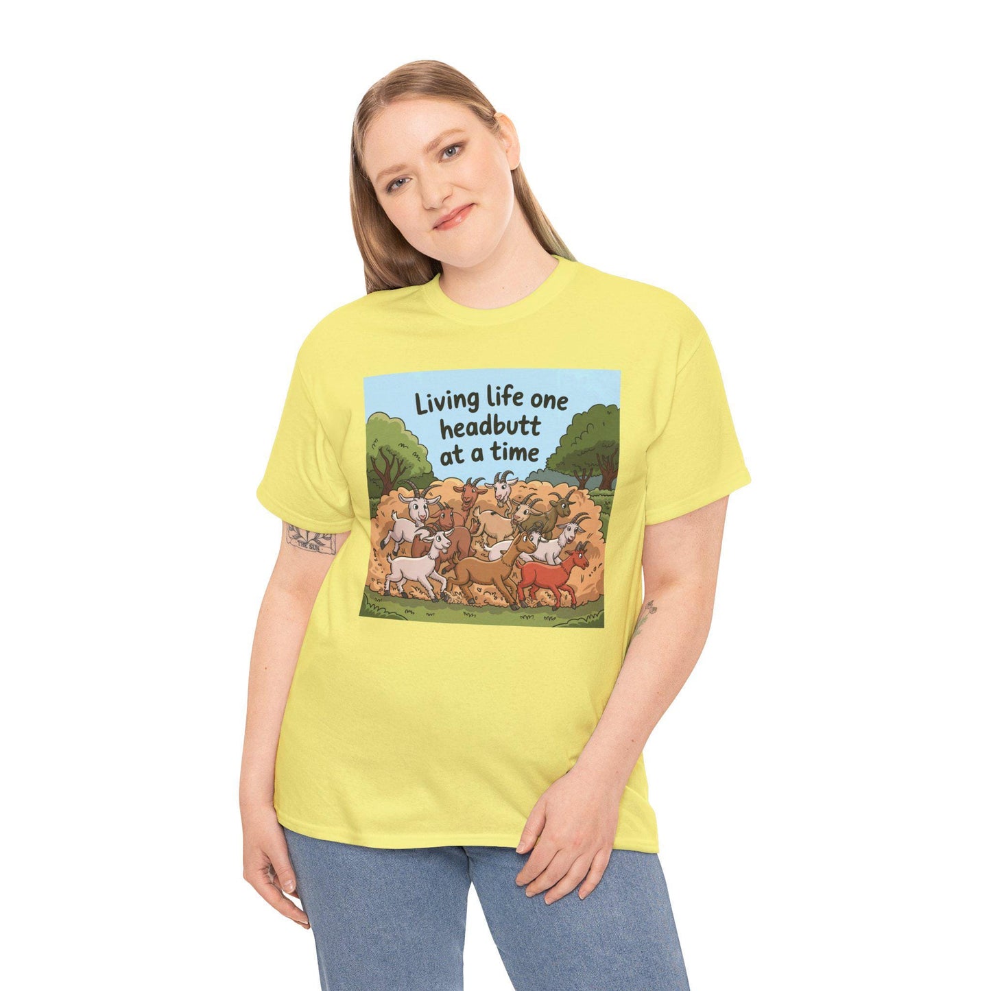 Living life one headbutt at a time Heavy Cotton Tee