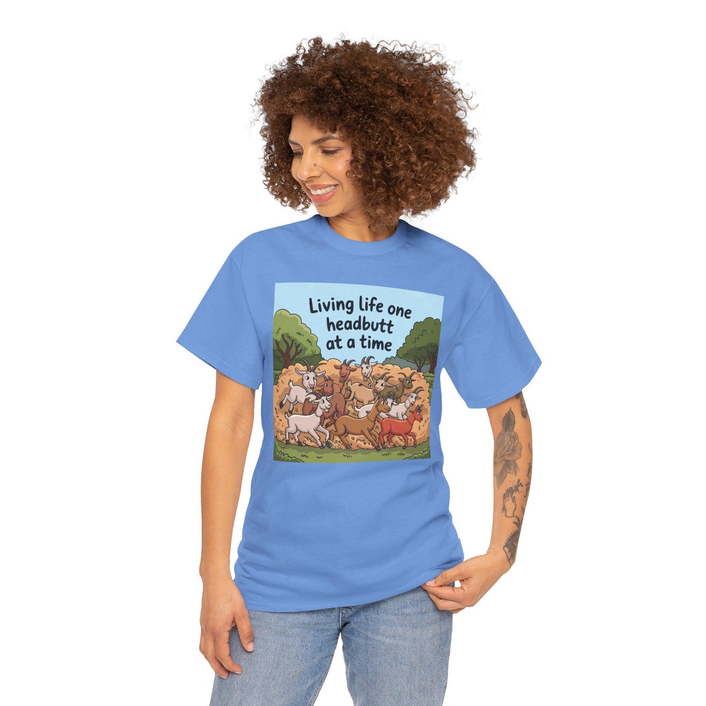 Living life one headbutt at a time Heavy Cotton Tee