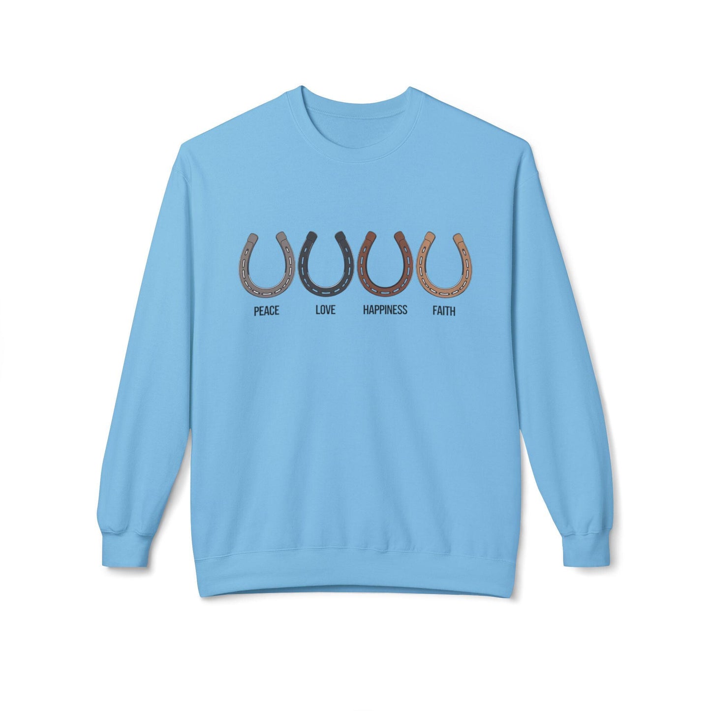 Peace Love Happiness Faith Midweight Softstyle Fleece Crewneck Sweatshirt