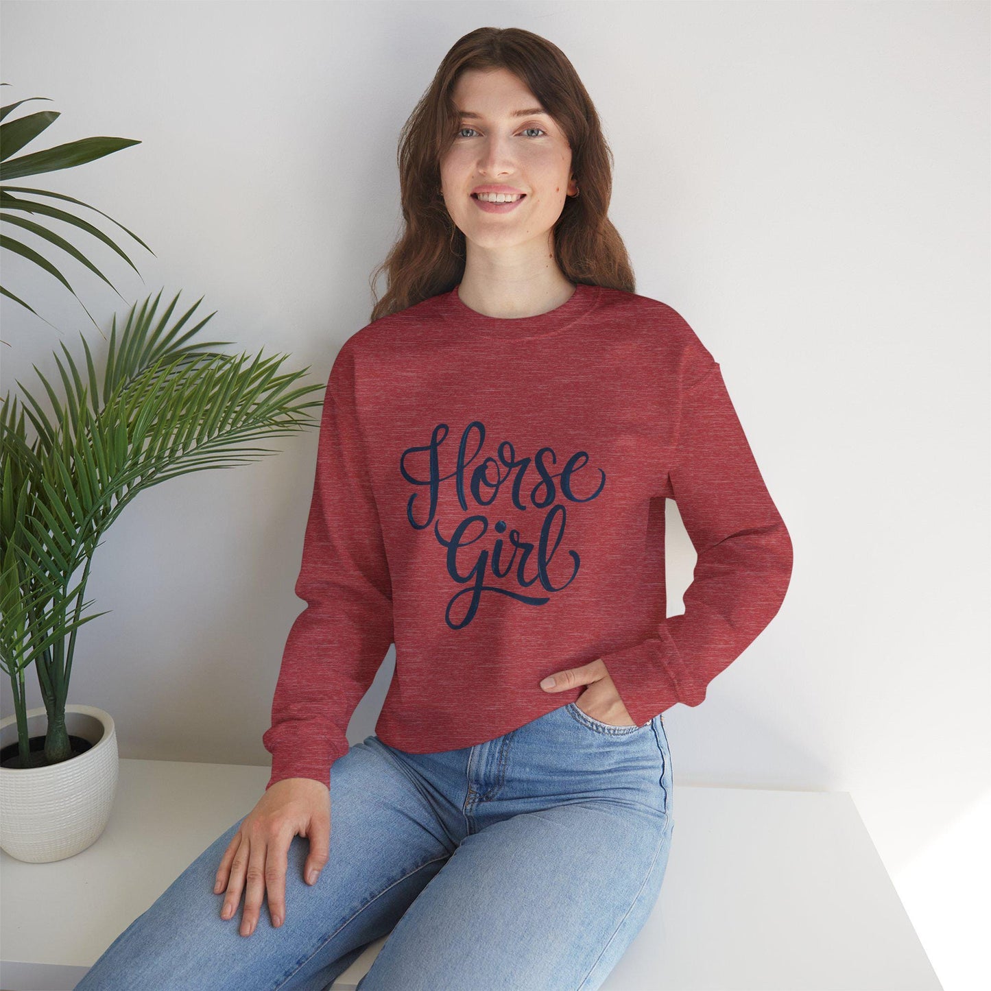 Horse Girl Sweatshirt, equestrian, English riding, eventing, hunter, jumper, trainer gift, wife gift, horseback, barn, western riding