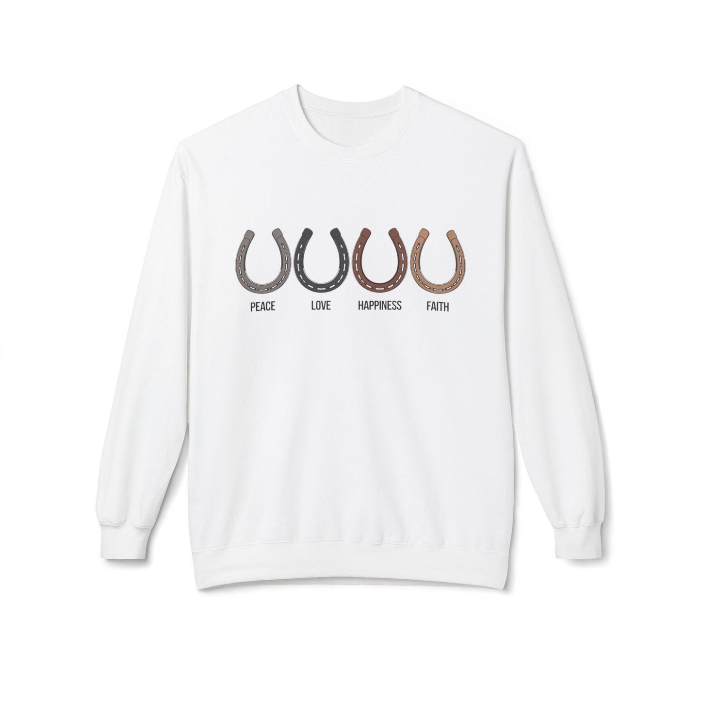 Peace Love Happiness Faith Midweight Softstyle Fleece Crewneck Sweatshirt