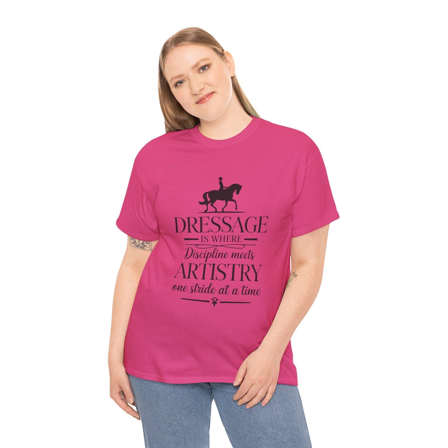 Dressage Artistry Tee, equestrian, English riding, eventing, horse gift, trainer gift, wife gift, horseback, barn, woman’s tee