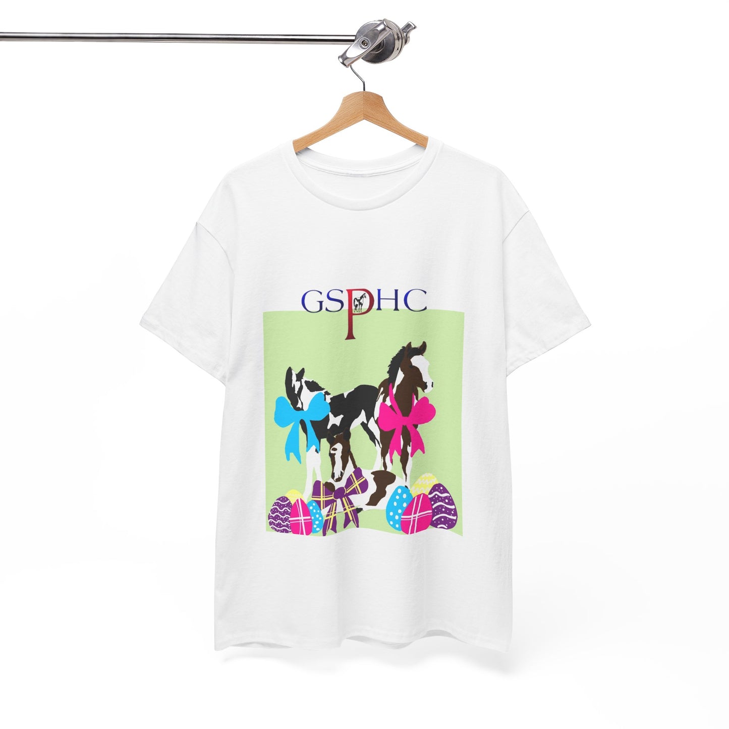 Unisex Heavy Cotton Tee - Equestrian Easter Design