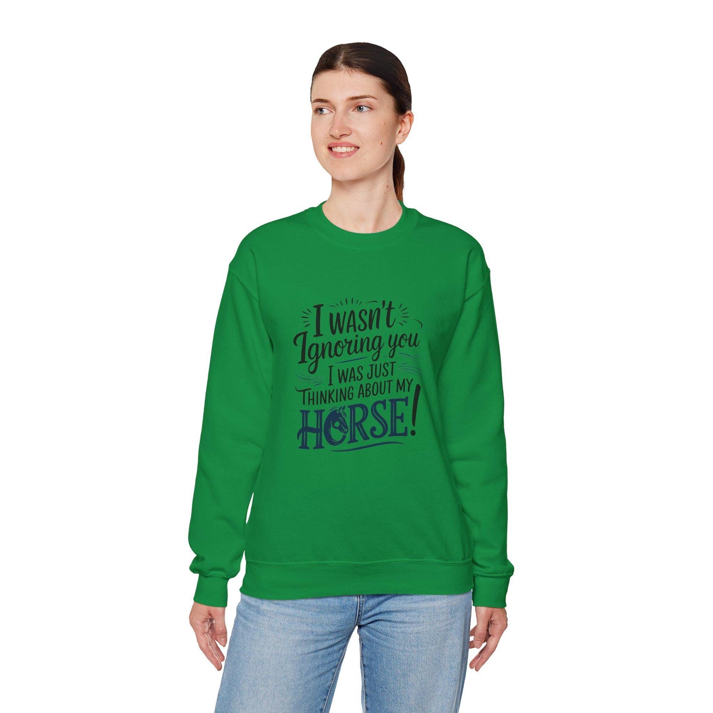 Thinking about my horse Heavy Blend™ Crewneck Sweatshirt