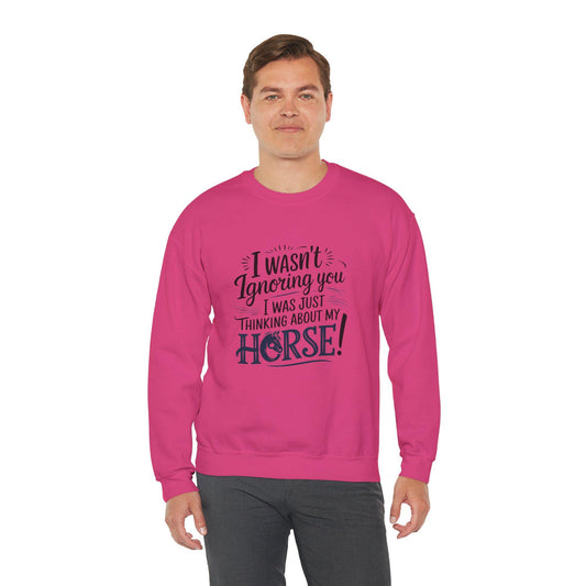 Thinking about my horse Heavy Blend™ Crewneck Sweatshirt