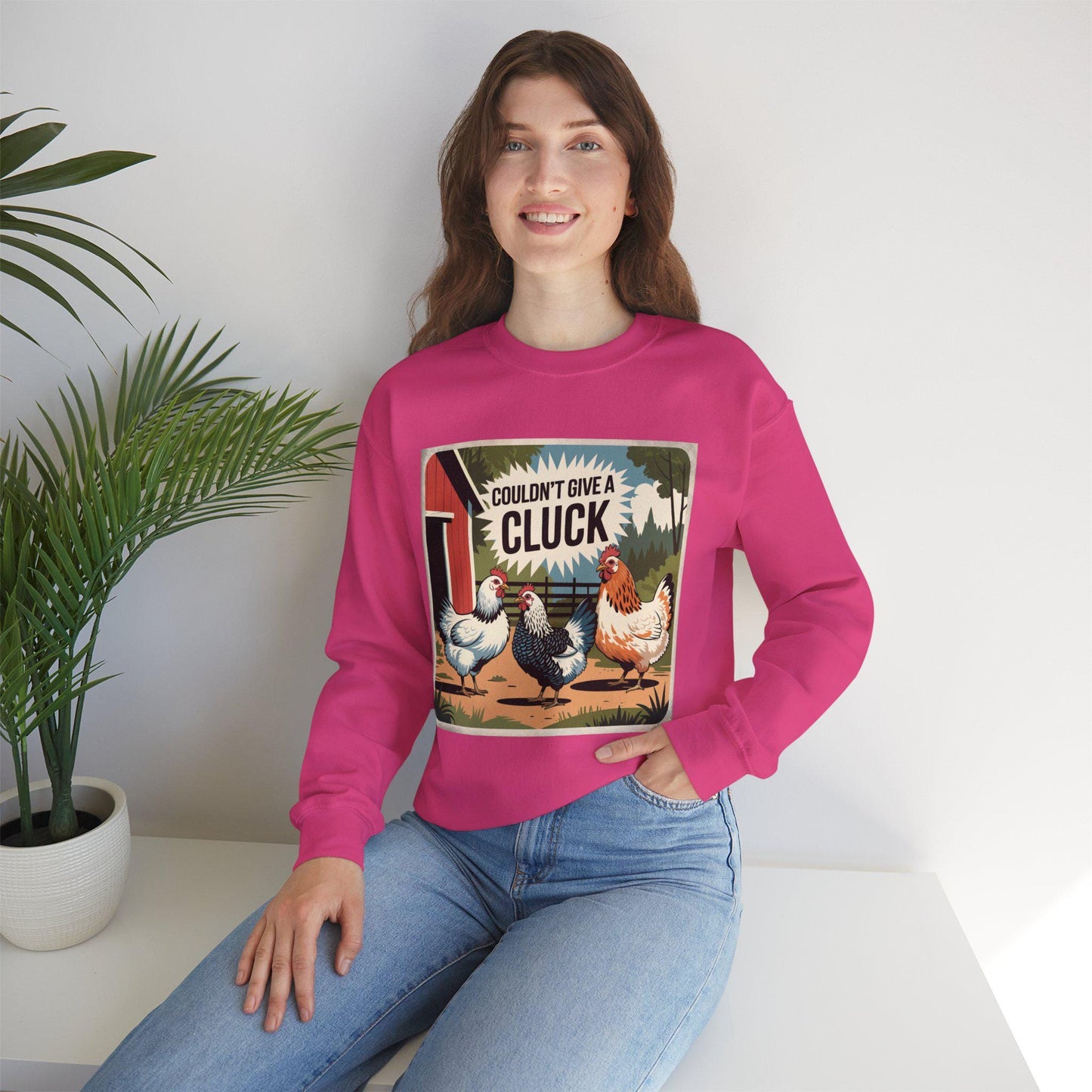 Couldn't Give a Cluck Sweatshirt, chickens, chicken lover, farm animal, chicken humor, woman’s sweatshirt, men’s sweatshirt, country
