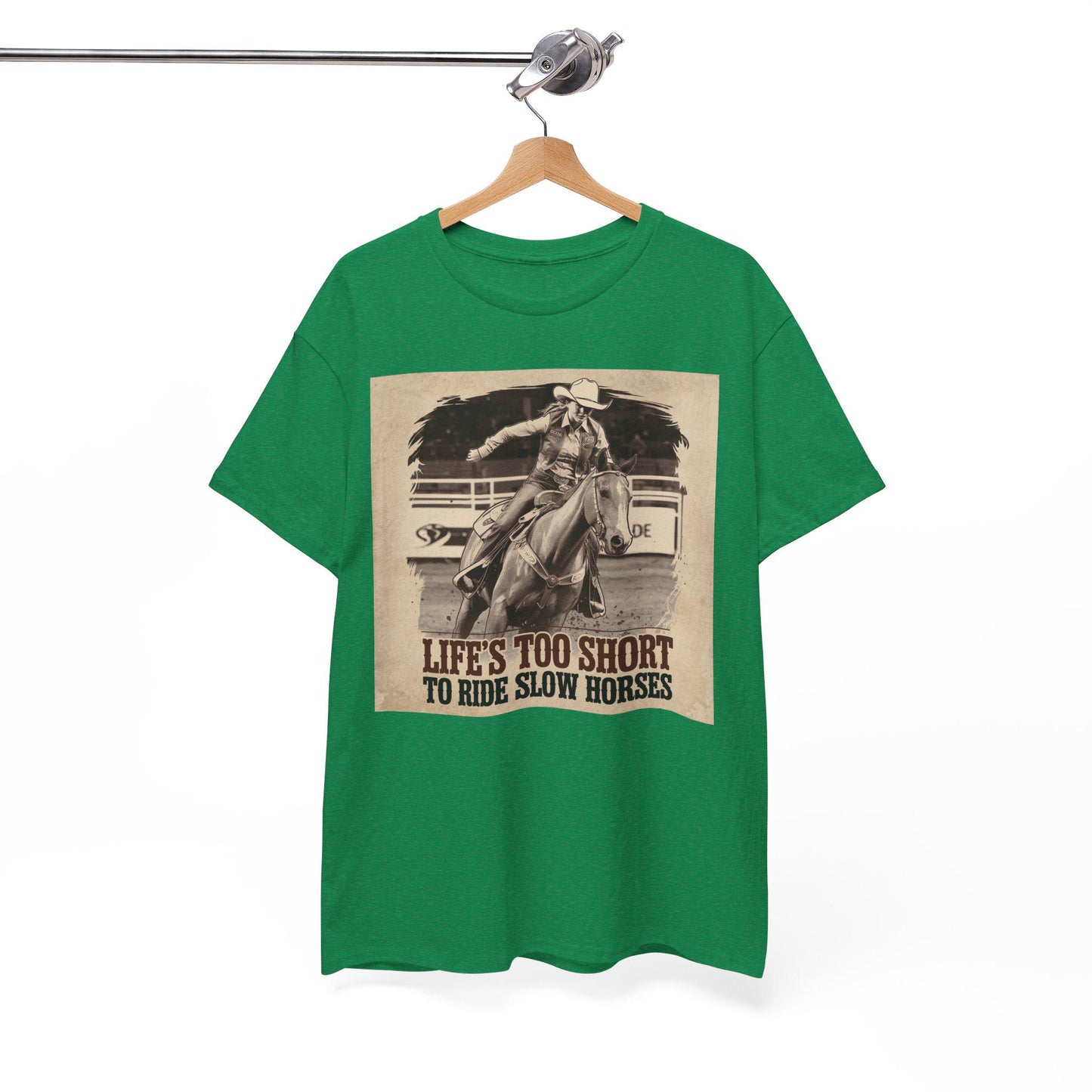 Life is too short to ride slow horses Heavy Cotton Tee
