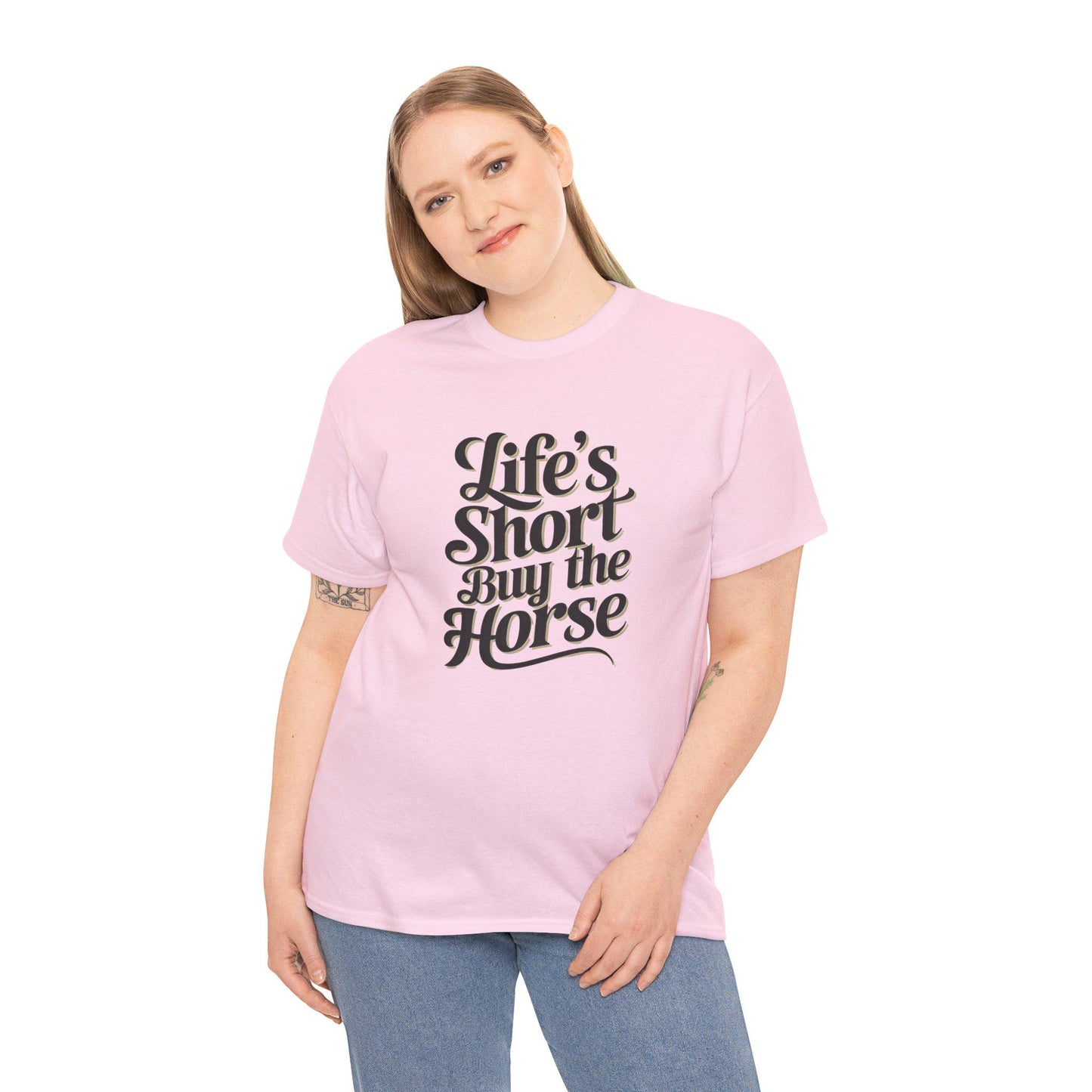 Equestrian Tee, Horse Lover T-Shirt, Funny Graphic Shirt, Life's Short Buy The Horse, Equestrian Gift, Animal Print Tee