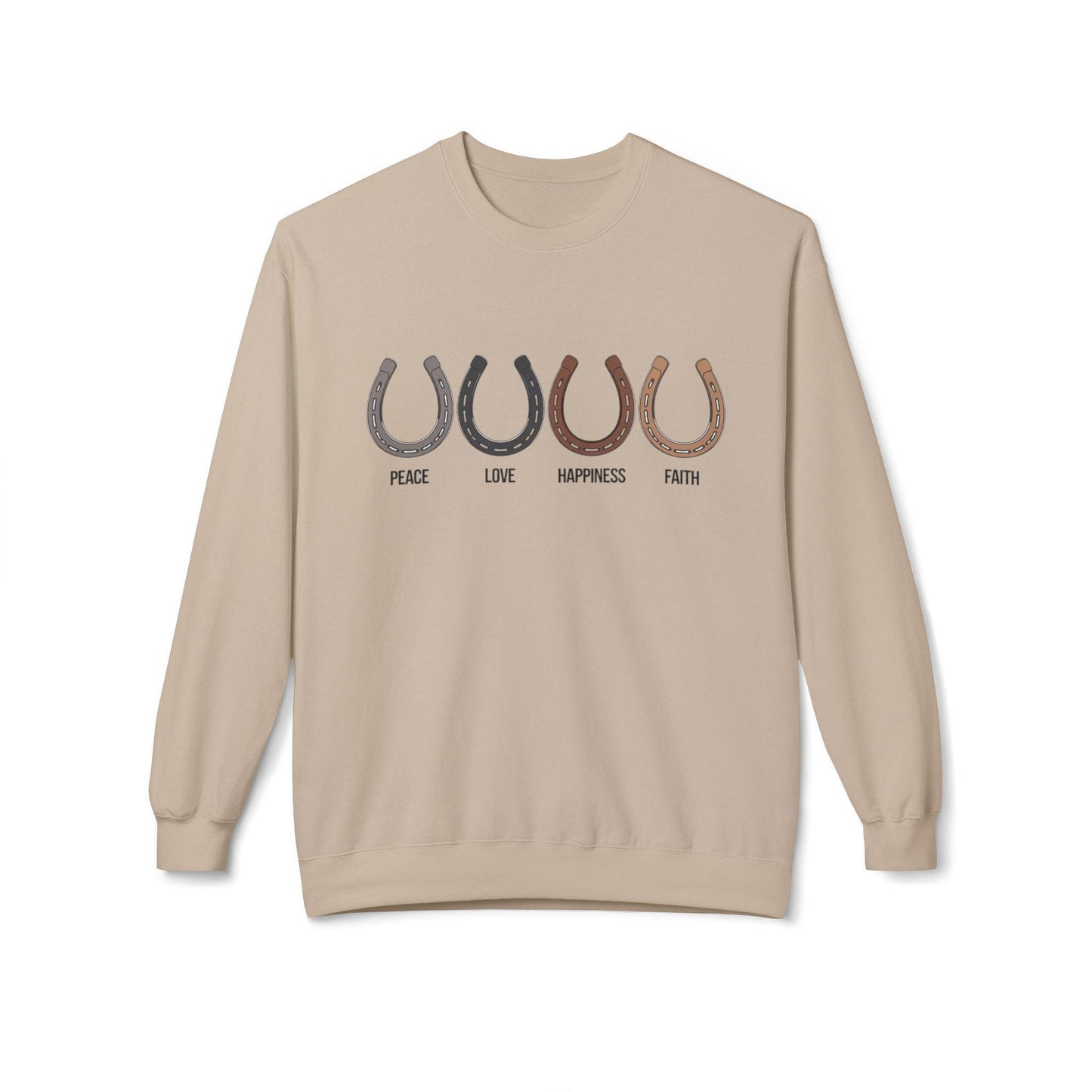 Peace Love Happiness Faith Midweight Softstyle Fleece Crewneck Sweatshirt