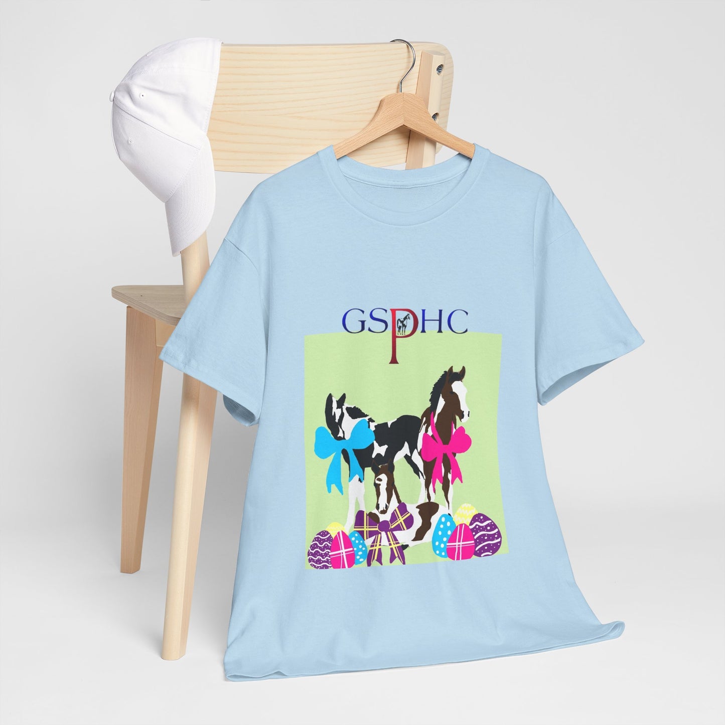 Unisex Heavy Cotton Tee - Equestrian Easter Design