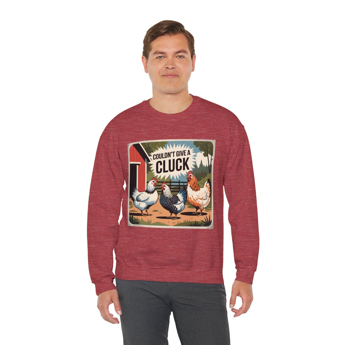 Couldn't Give a Cluck Sweatshirt, chickens, chicken lover, farm animal, chicken humor, woman’s sweatshirt, men’s sweatshirt, country