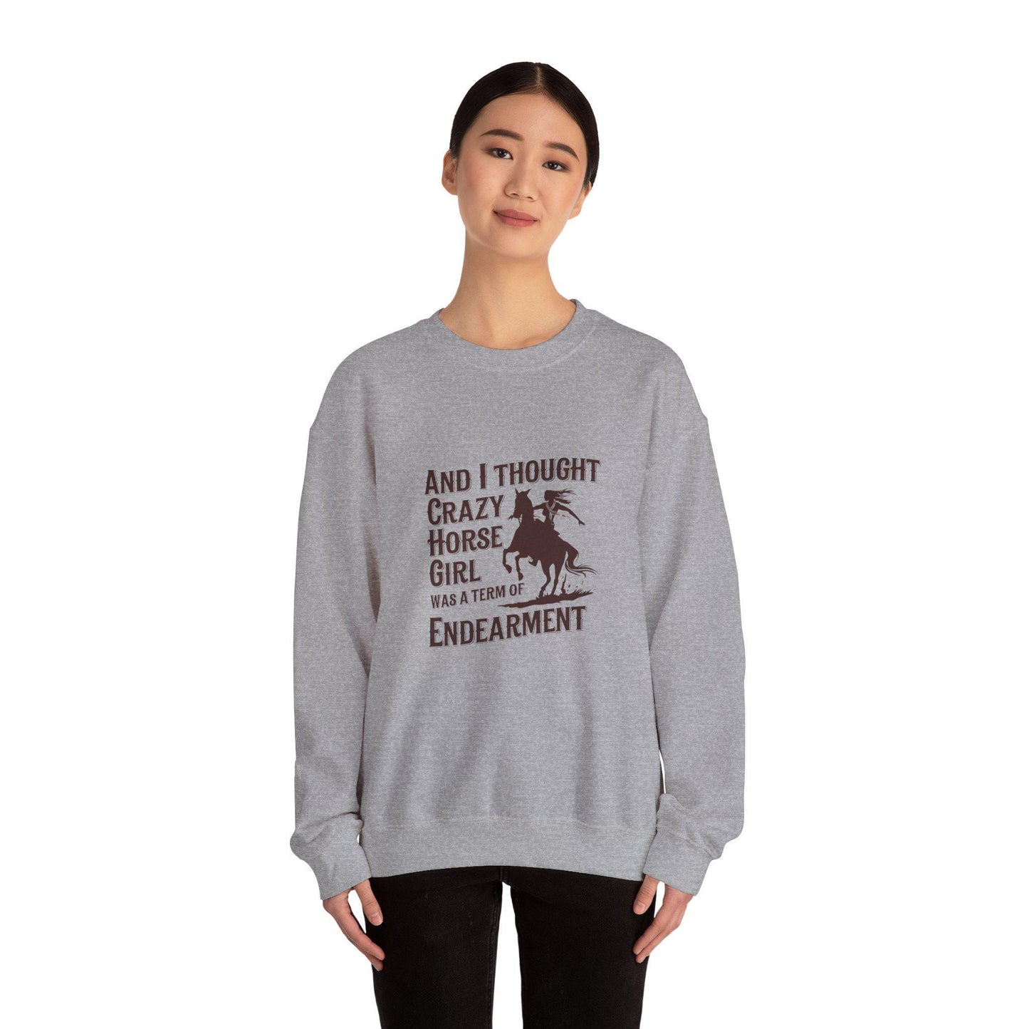 Crazy Horse Girl Sweatshirt, equestrian, dressage, eventing, jumping, hunter, western, ranch, barn, trainer gift